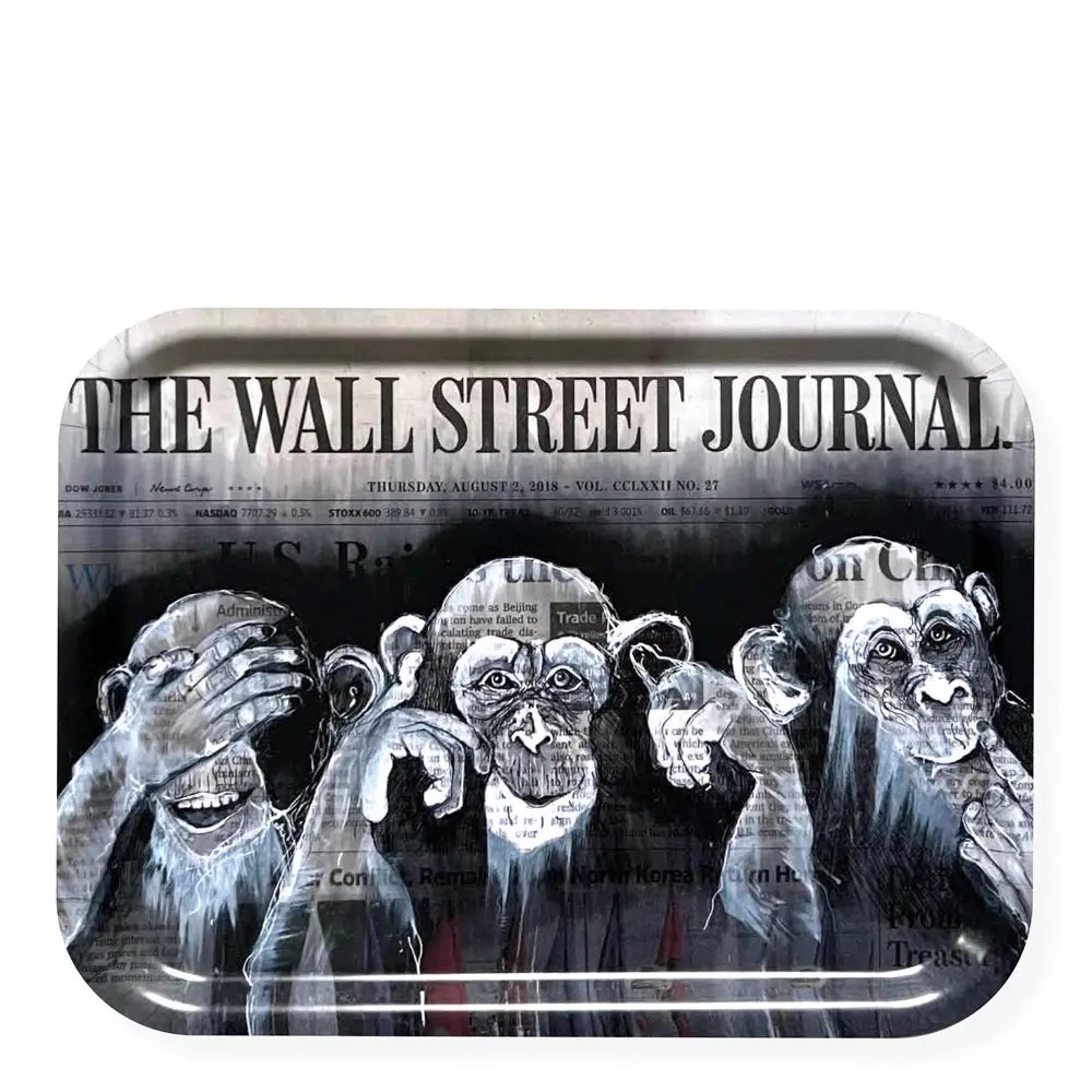 Bordbrikke The Three Wise Monkeys 28x36 cm svart