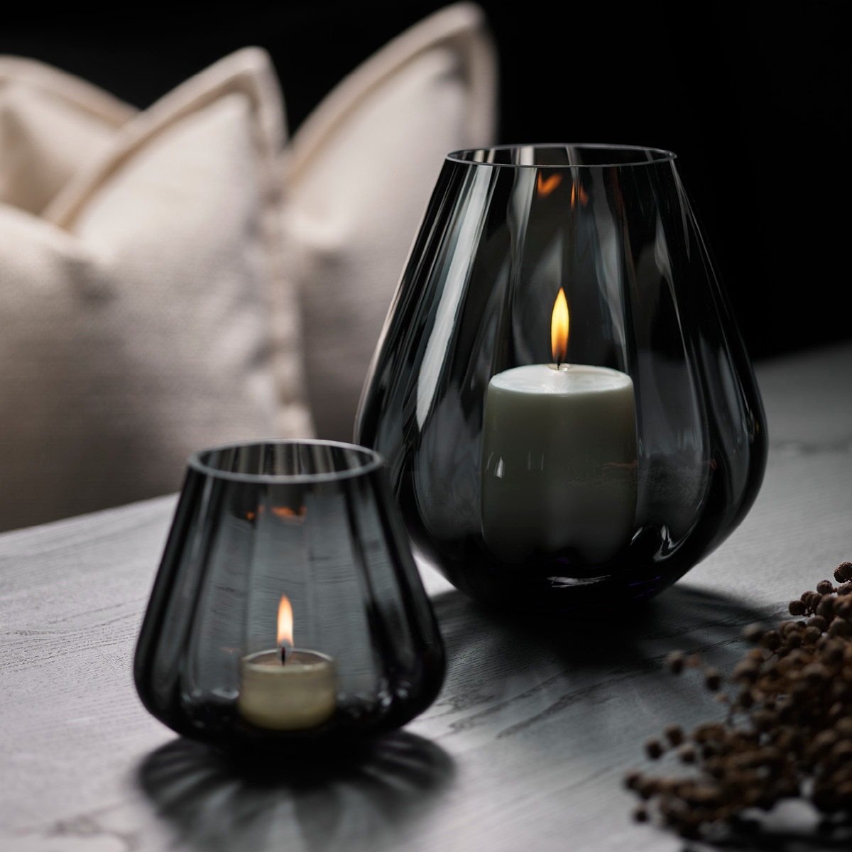 Magnor Rocks Kynttilälyhty XO 12 cm Hiilenharmaa