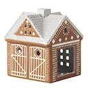Pepparkakshus ljuslykta julstall 11,5 cm brun