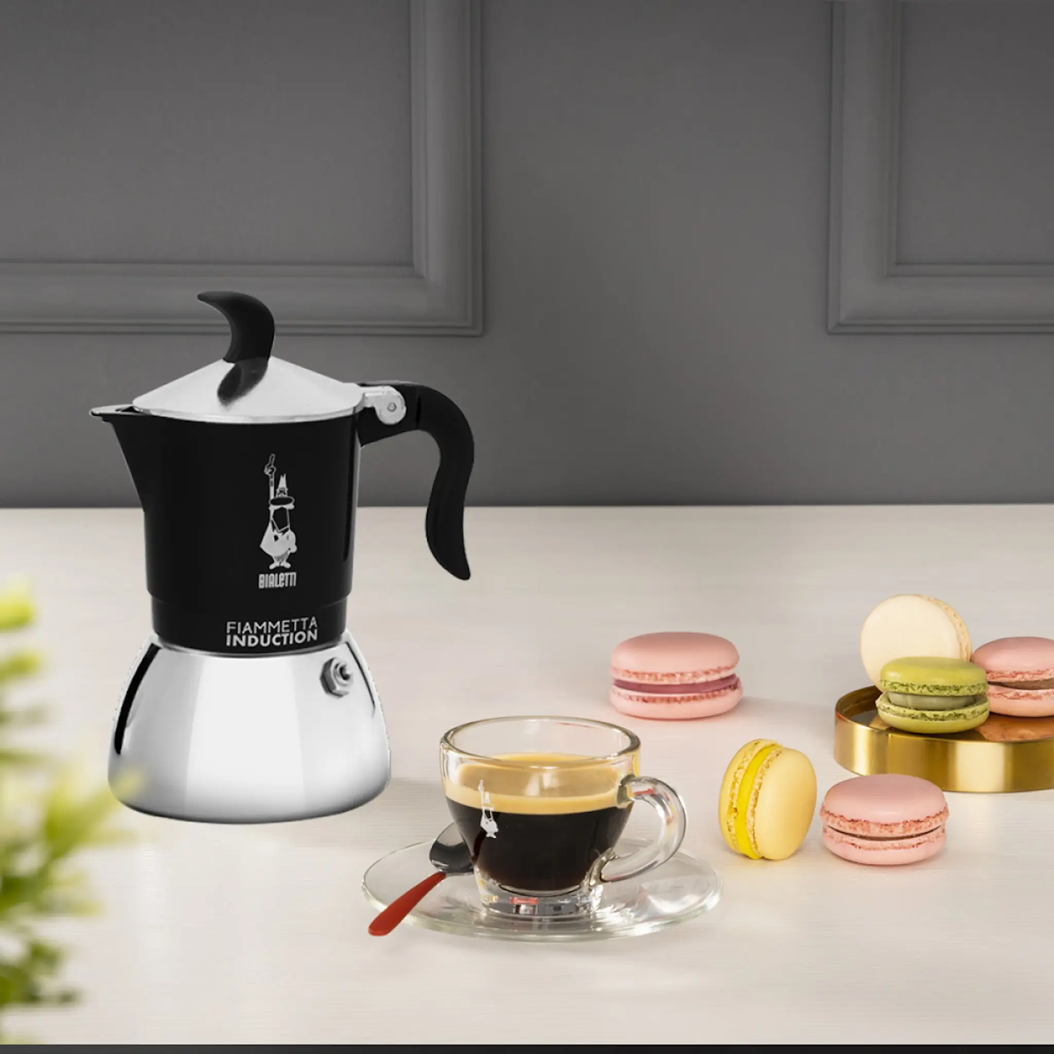 Bialetti Fiammetta Induction espressokanne 4 kopper 150 ml svart