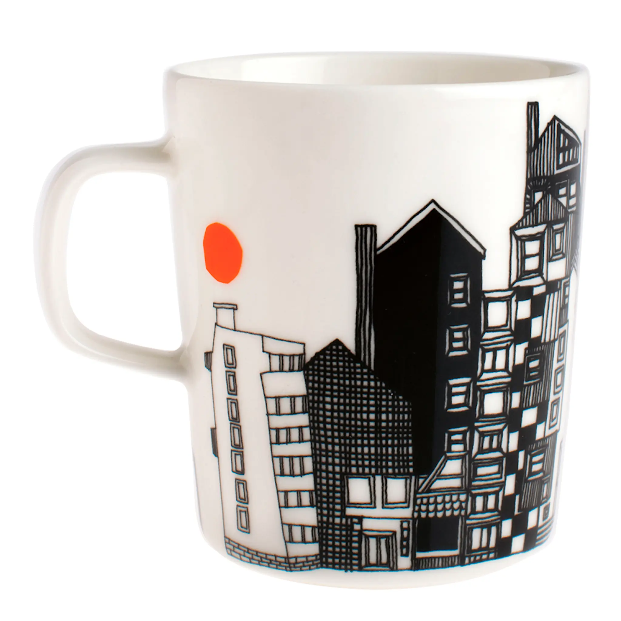 Marimekko Siirtolapuutarha Mugg 25 cl Svart/vit stad