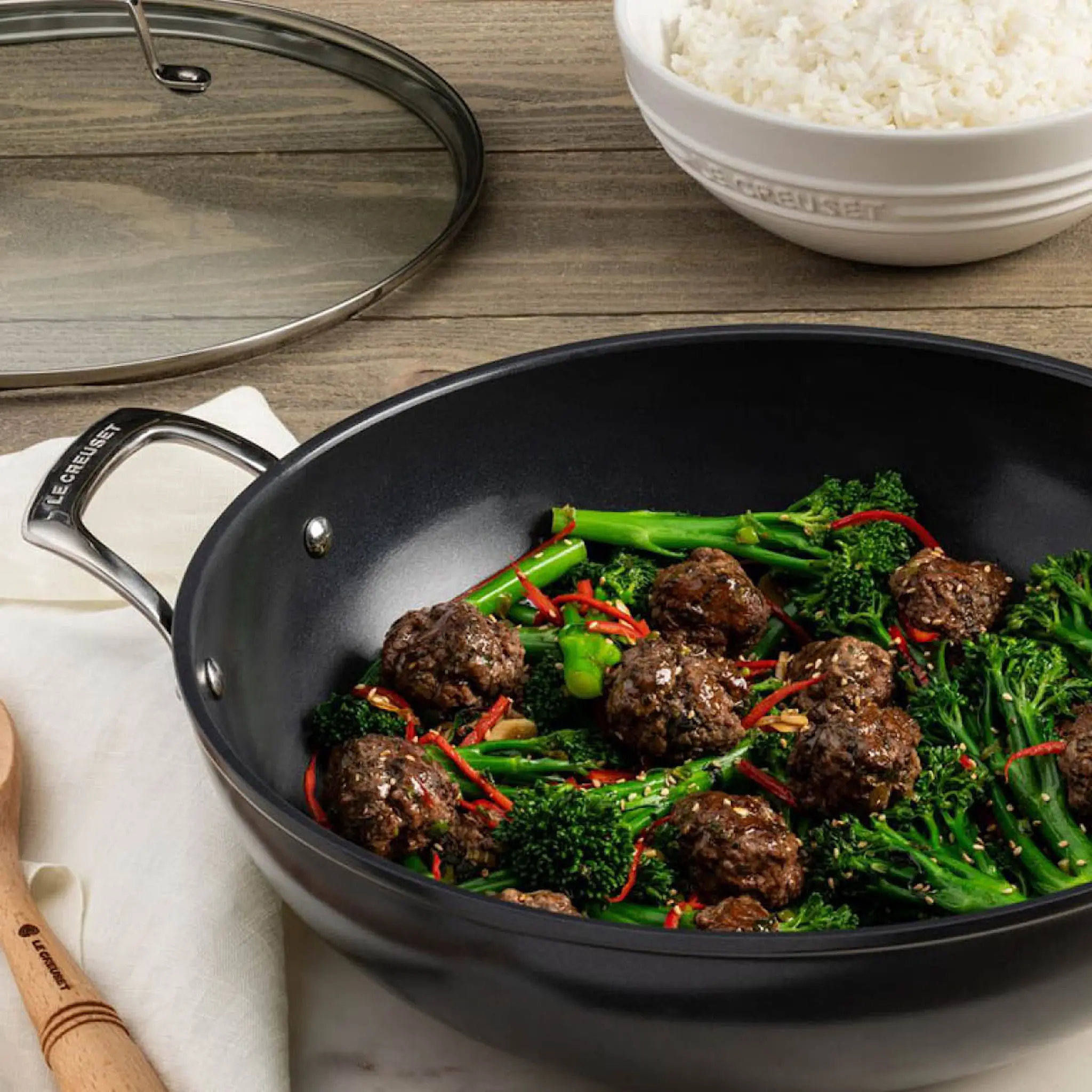 Le Creuset ENSC Wokkipannu 6 L 32 cm Black