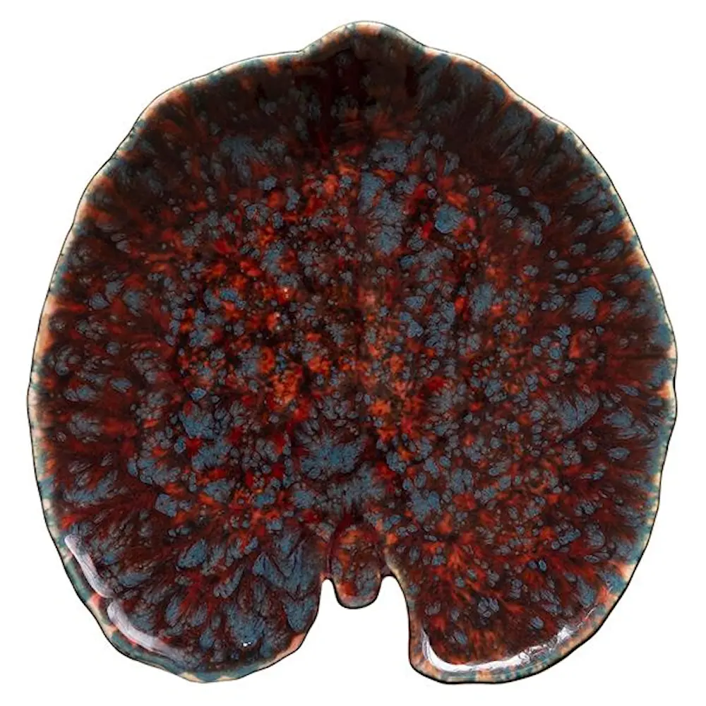 Riviera tallerken vannlilje 18x17 cm granat/svart spet