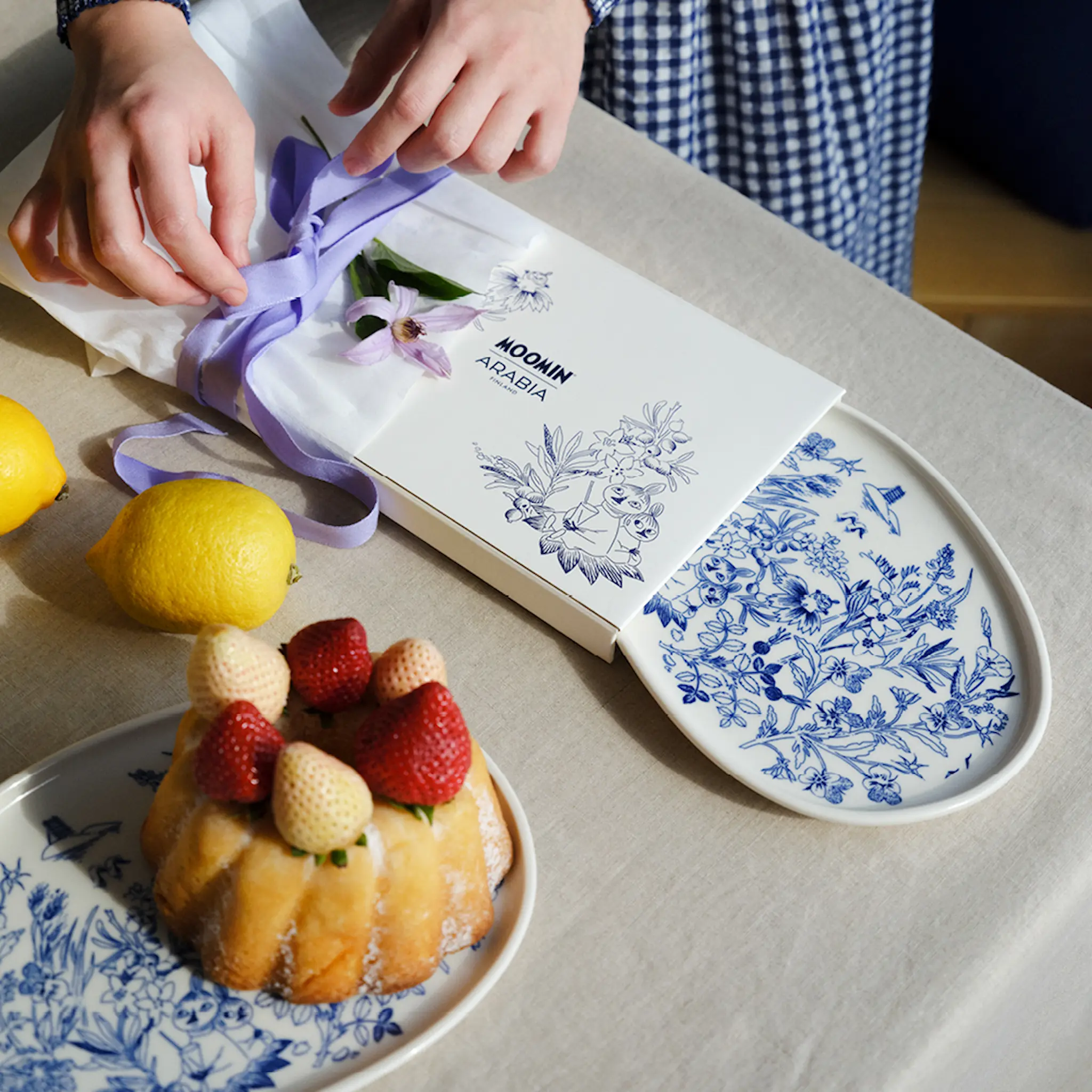 Moomin Arabia Muumi Haru Tarjoiluastia 17 cm Valkoinen/Sininen