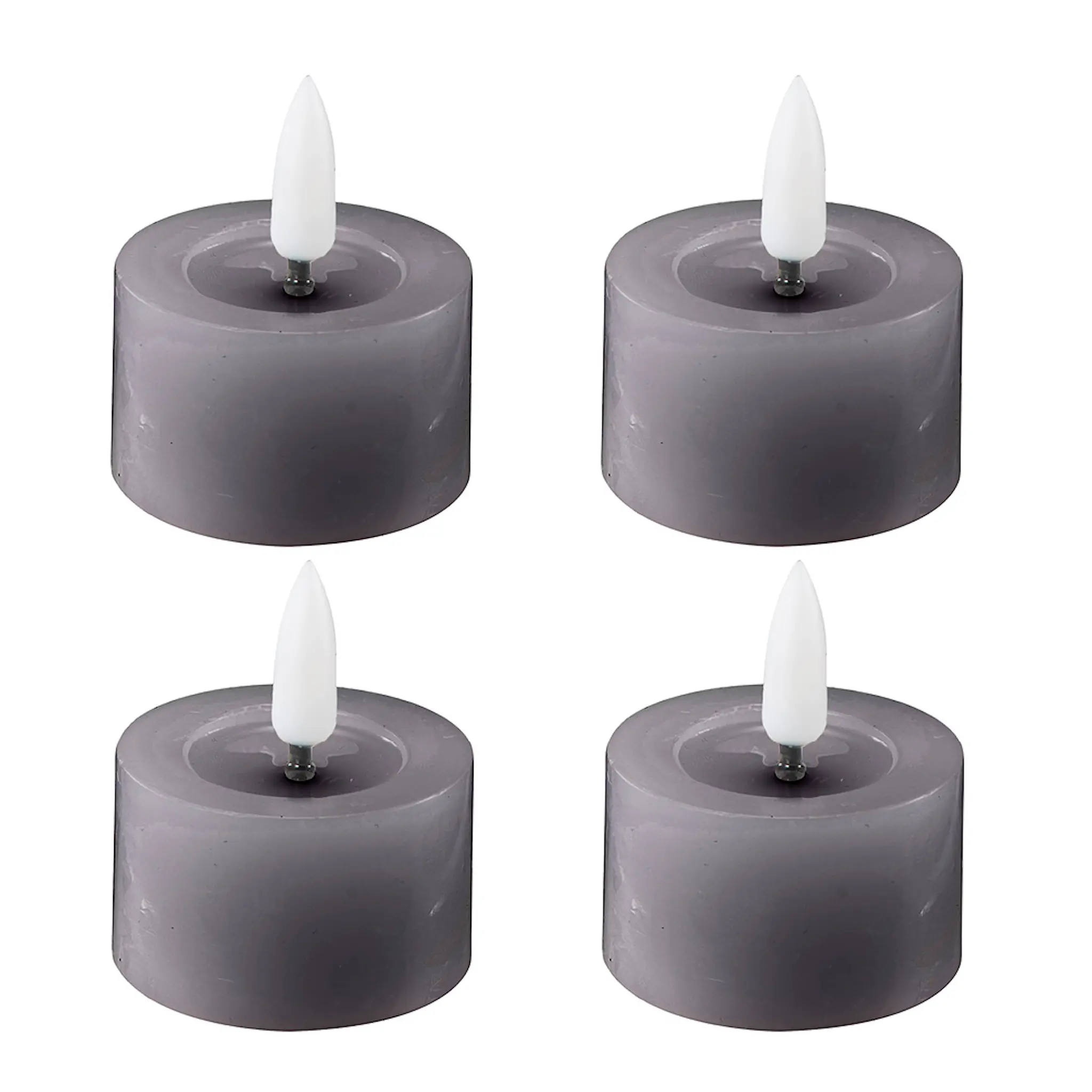 Edelweiss LED värmeljus 4-pack 4,5x2,5 cm mörkgrå