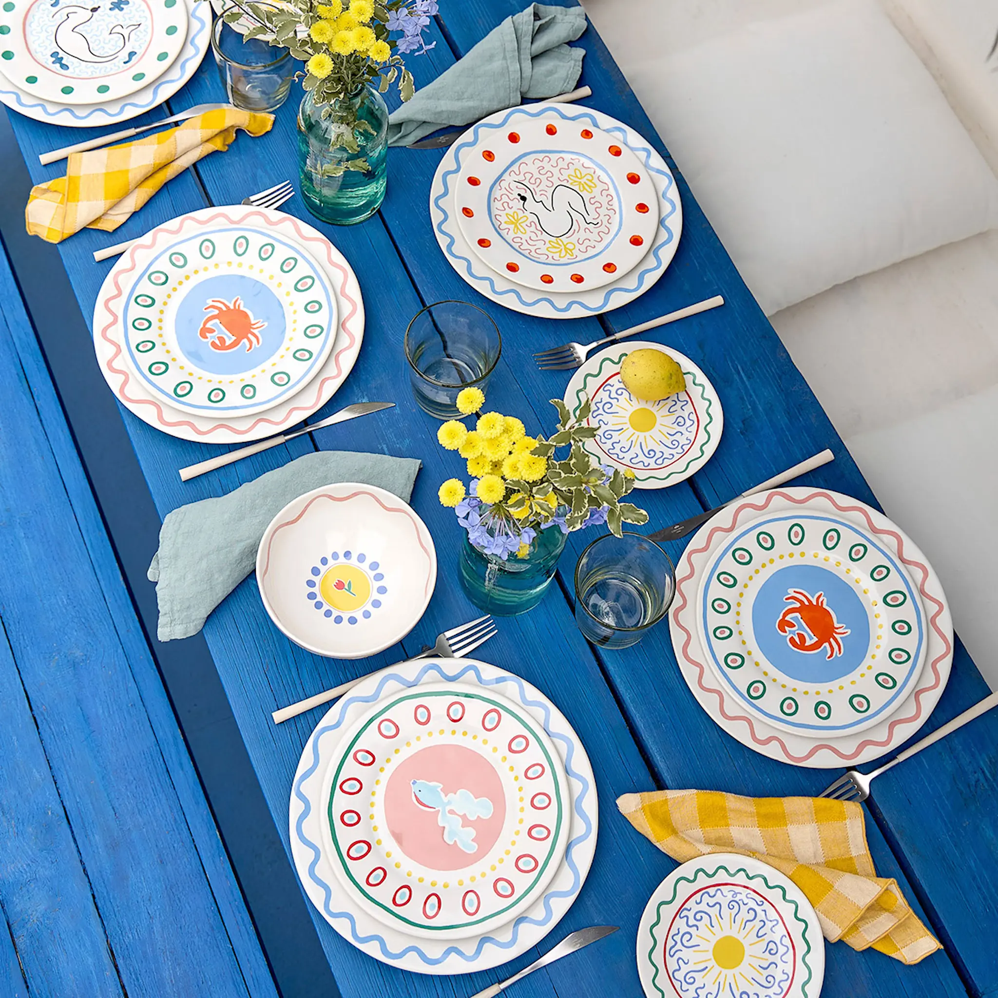 Costa Nova Bliss tallrik flat 22 cm fisk multi