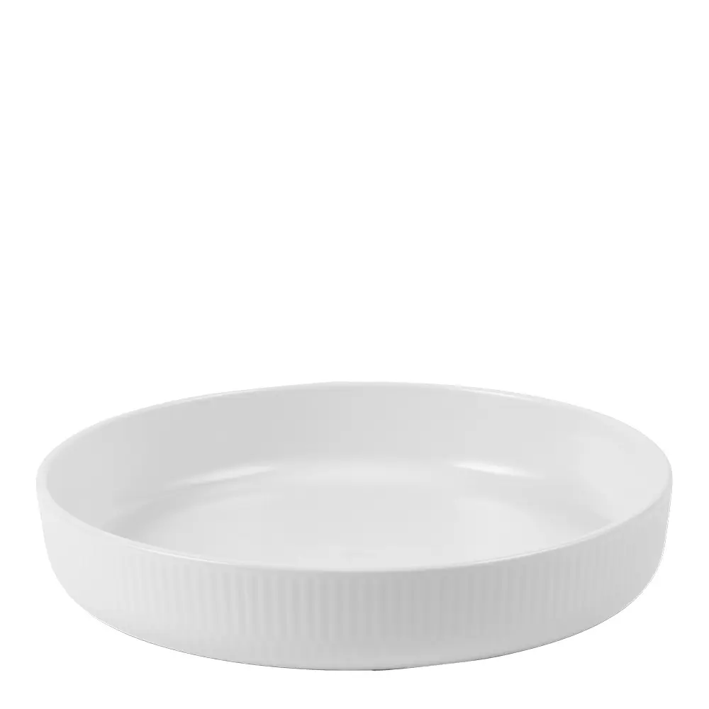 White Fluted ildfast form 27x27 cm