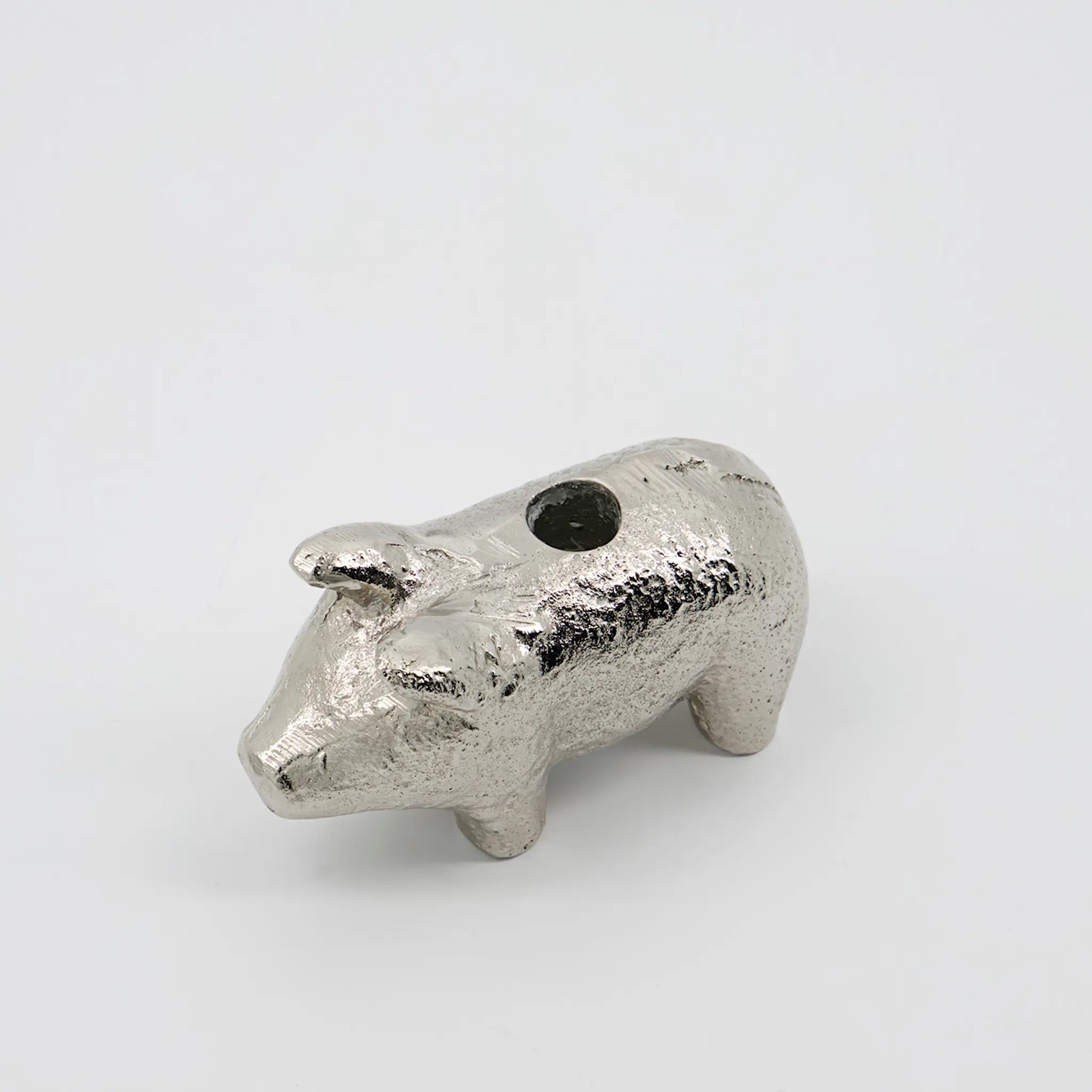 House Doctor Pig ljusstake 8,5 cm antiksilver