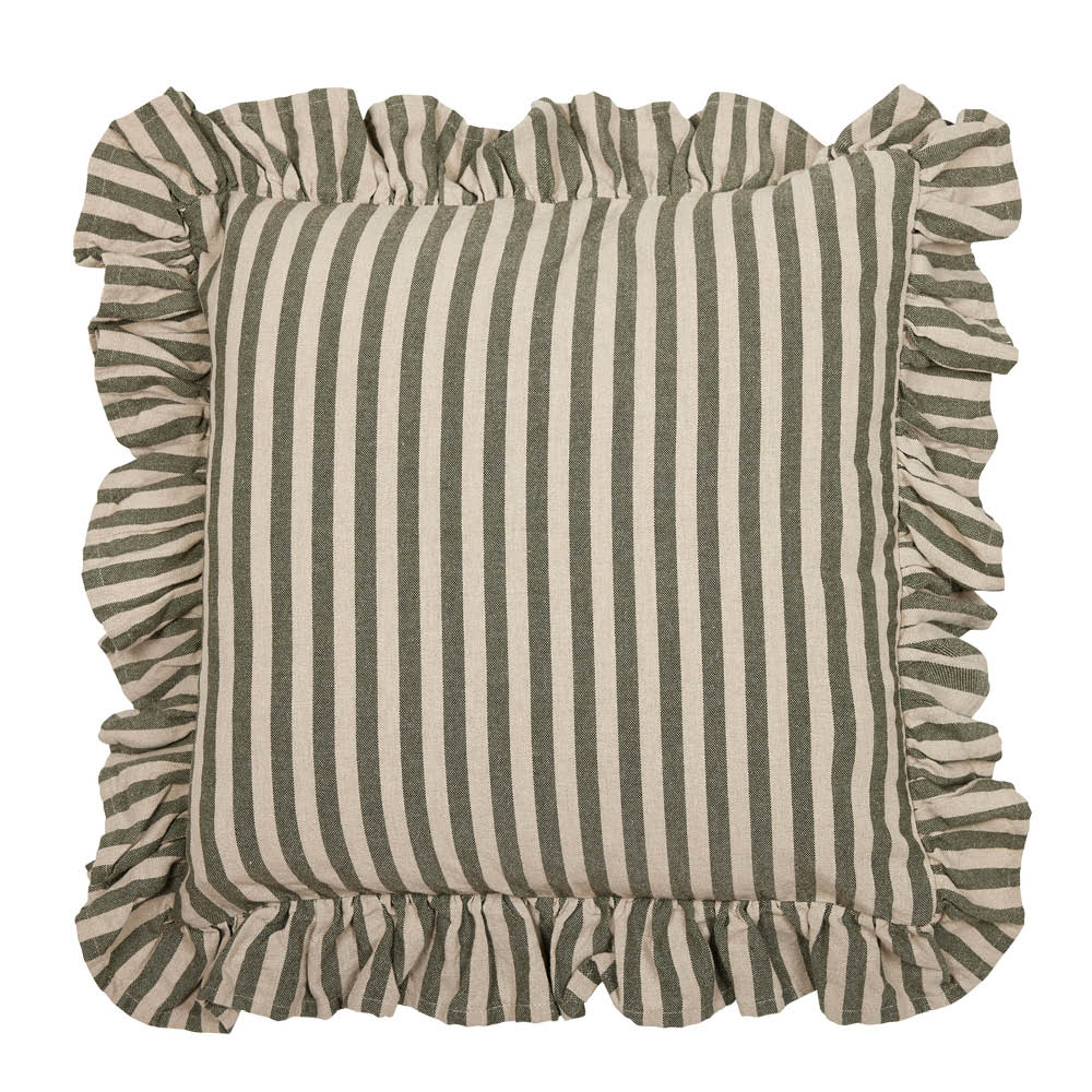 Fondaco Svea kuddfodral 48x48 cm lin/grön
