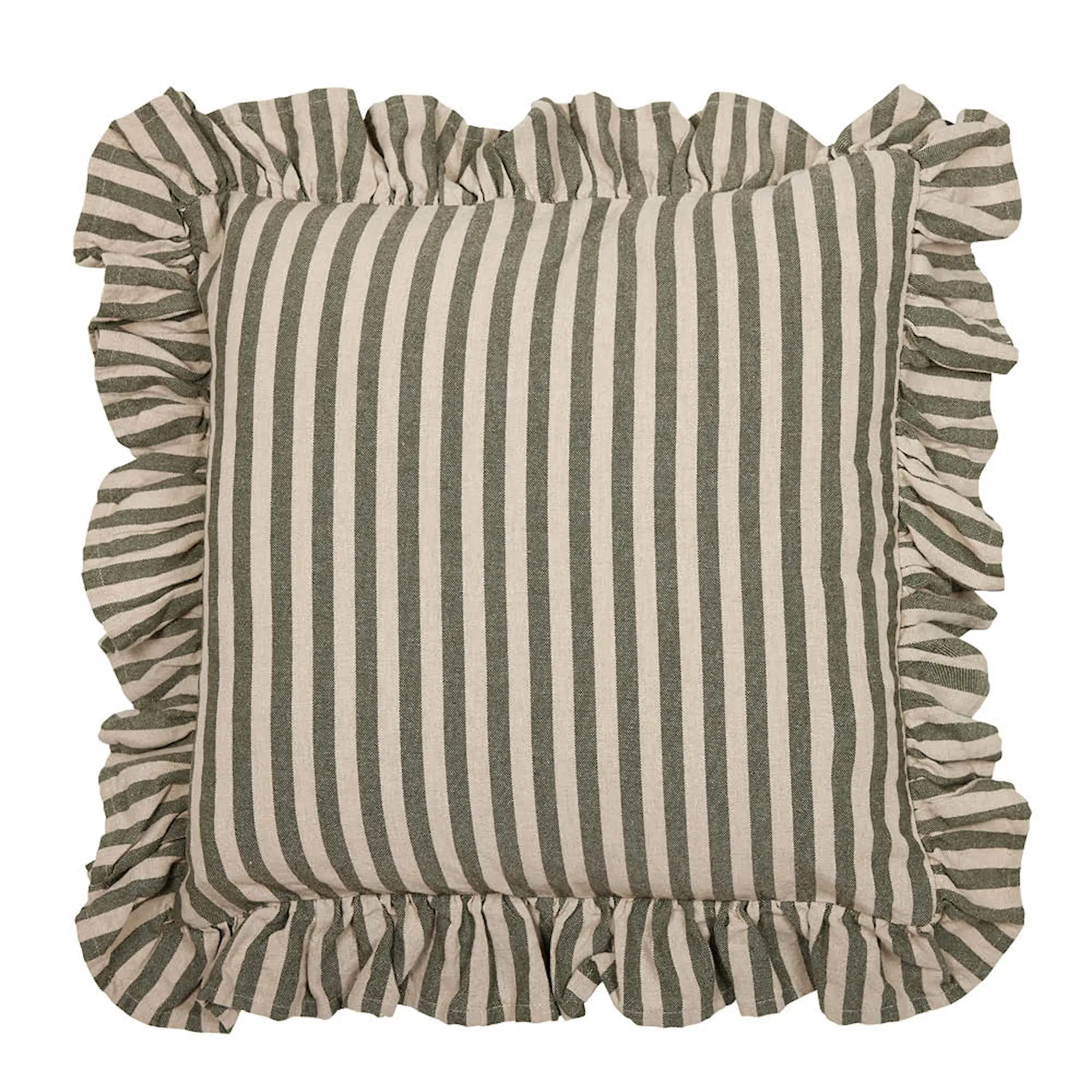 Fondaco Svea kuddfodral 48x48 cm lin/grön