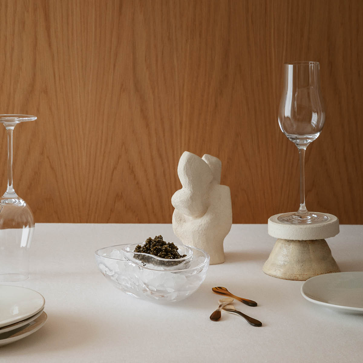 Georg Jensen Indulgence kaviarskje 9,5 cm 2 stk horn