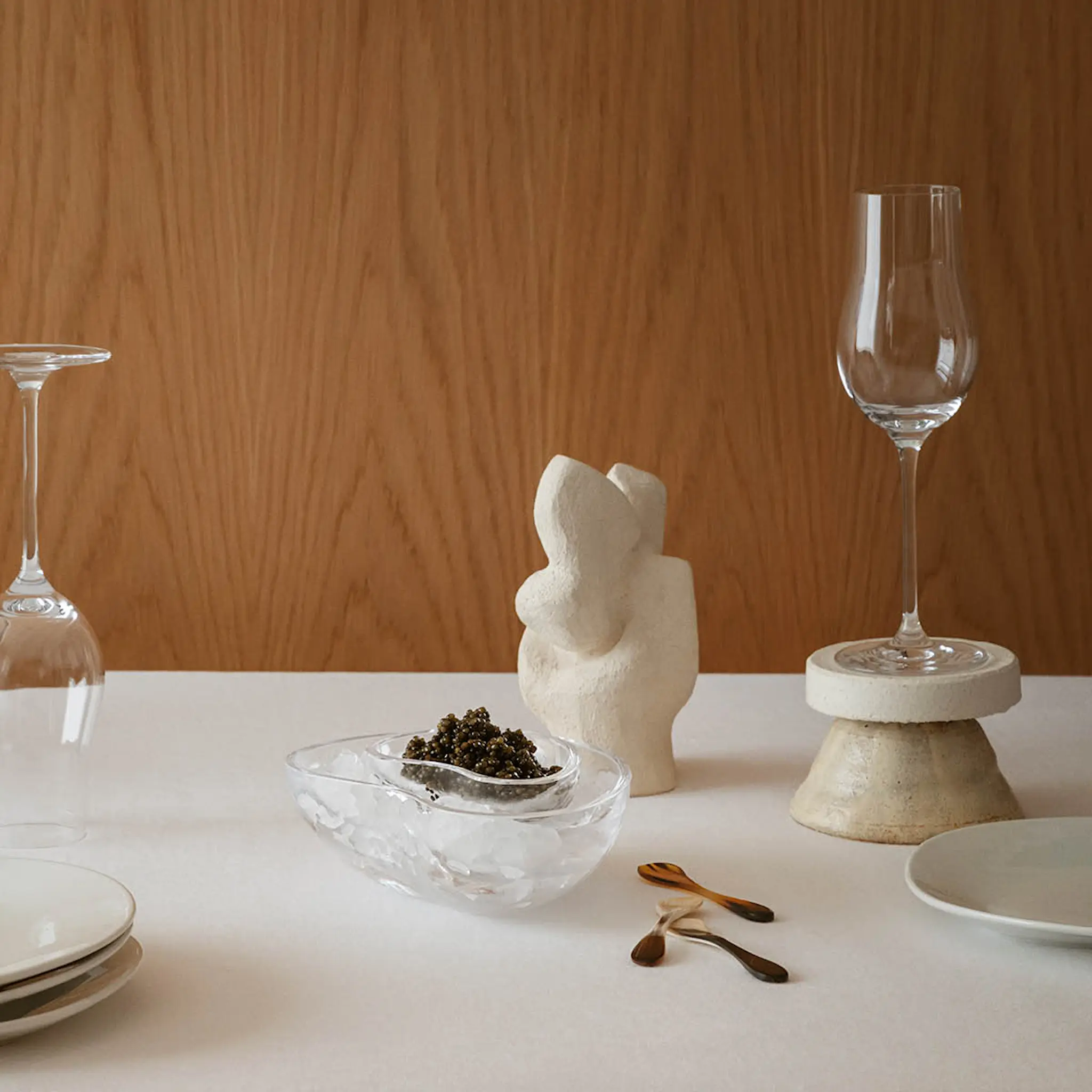 Georg Jensen Indulgence kaviarsked 9,5 cm 2-pack horn
