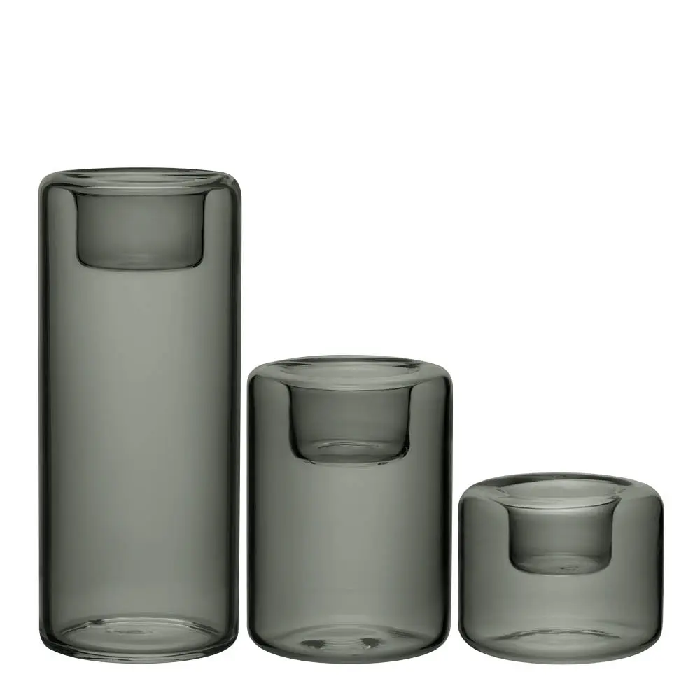 Happy tuikkulyhdyt 6,8/10,5/15 cm 3-pack antrasiitti