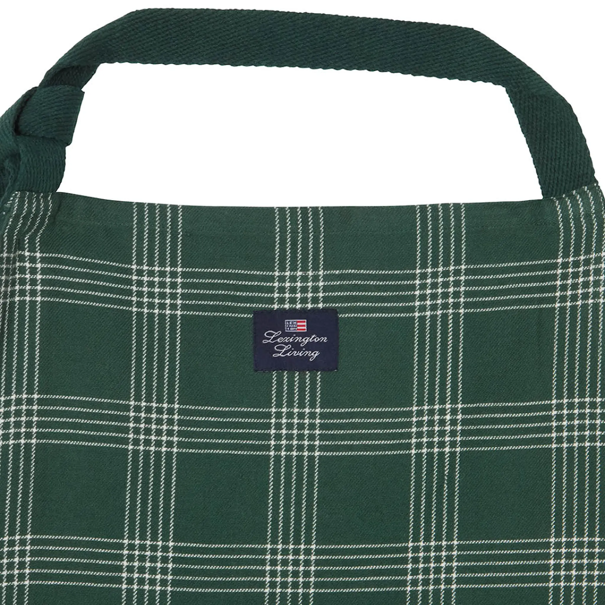 Lexington Förkläde linne/bomull rutigt grön/vit