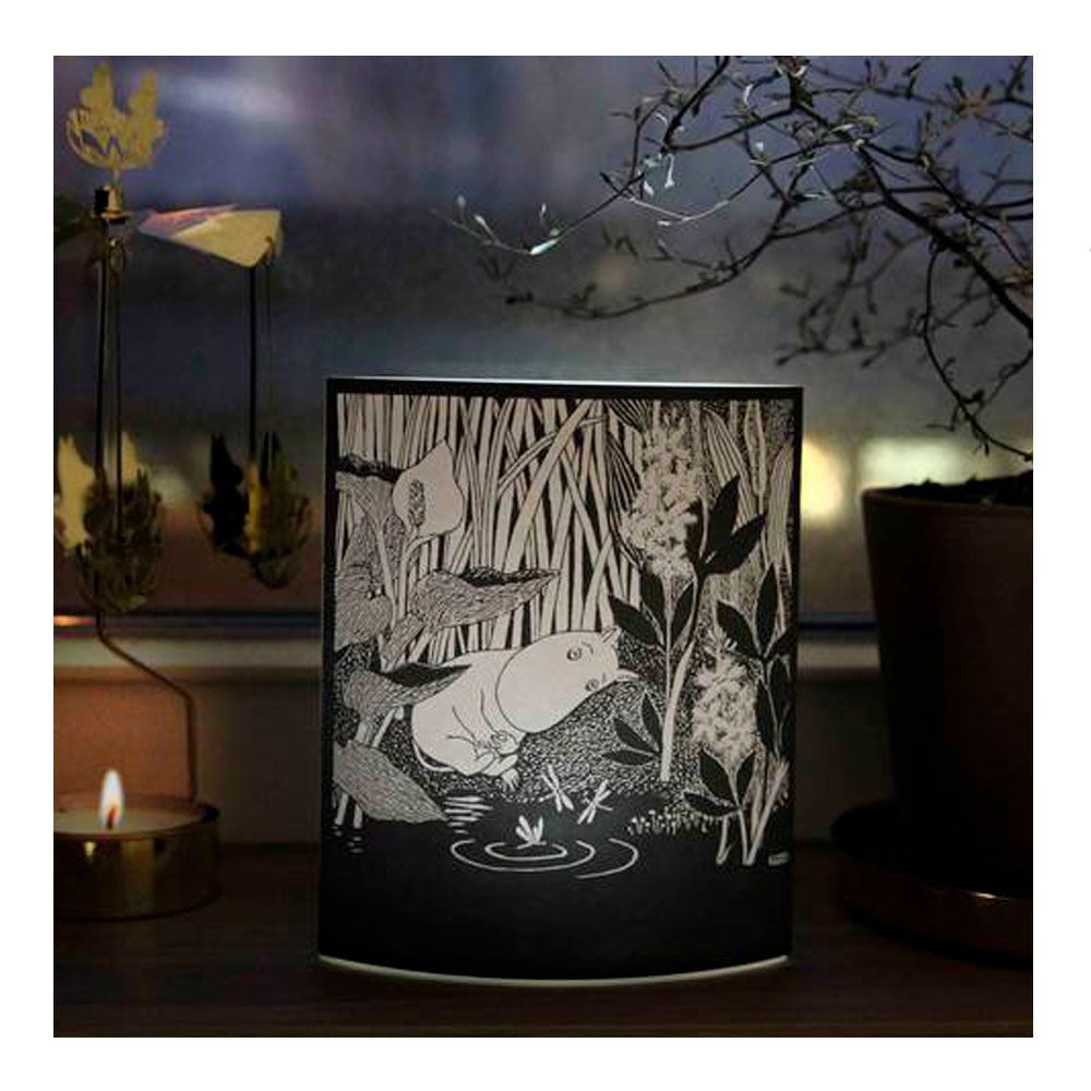 Pluto Nattlampa Mumin 13x16 cm Svart/Vit