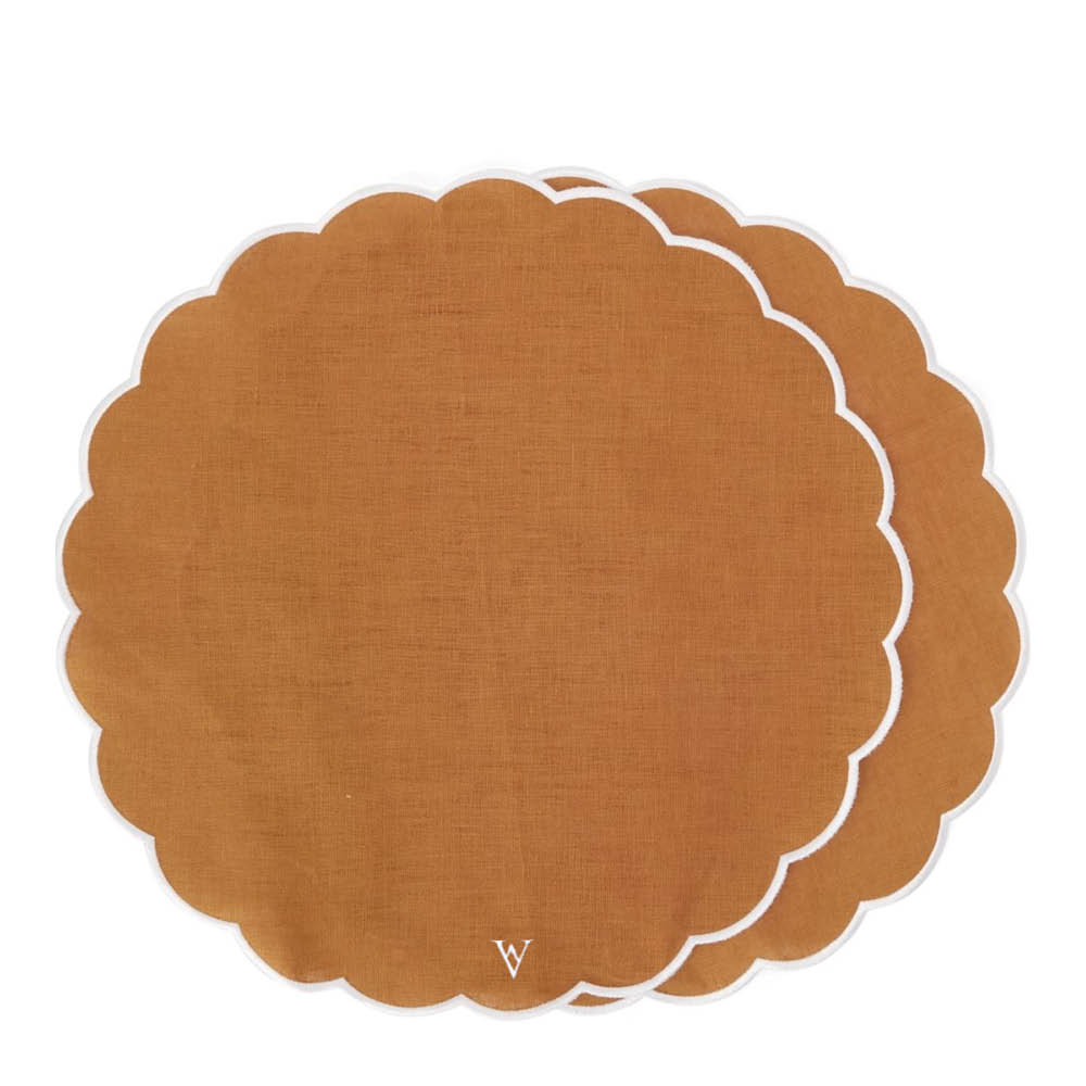 Von Norten Grace Scallop Pöytätabletti 42 cm 2 kpl Terracotta
