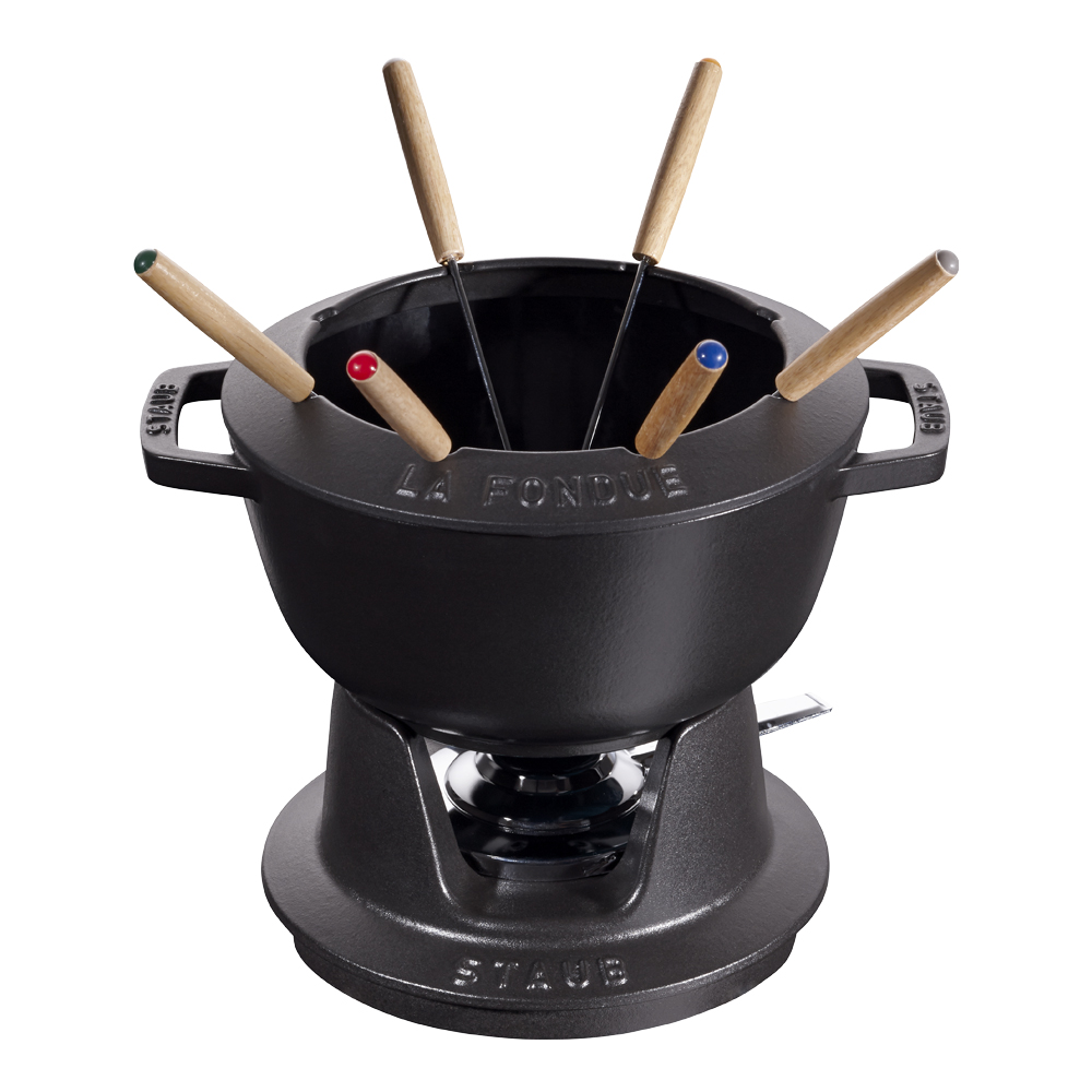Staub - Fondue -setti 2,35 L valurauta Musta