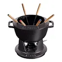 Fondueset 2,35 L gjutjärn Svart