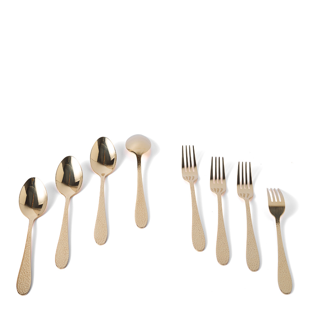 Vargen & Thor Frost dessert-/förrättsbestick 8 delar guld