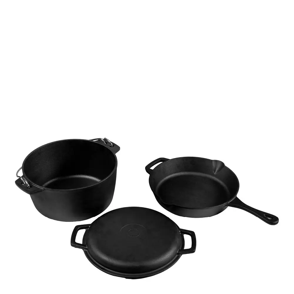 Kattilasarja nuotiolle 3 osaa Valurauta