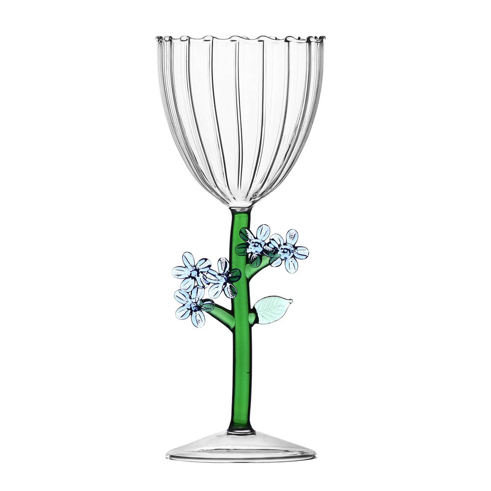 Ichendorf Milano Botanica optisk vinglass 28 cl lyseblå blomst