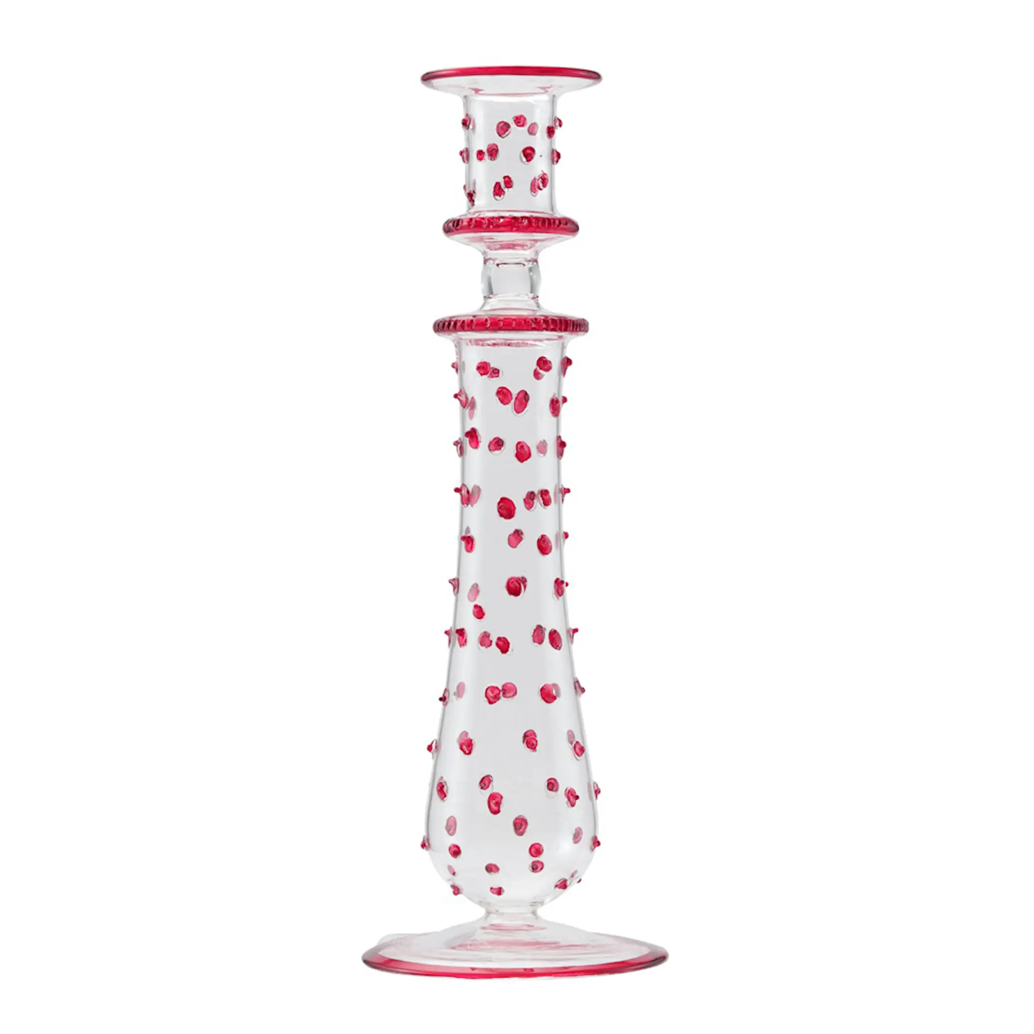 Moonlight Copenhagen The dots ljusstake 26 cm klar/röd