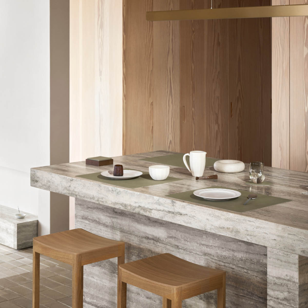 LIND DNA Square Corduroy Pöytätabletti 35x45 cm Herbal Dust