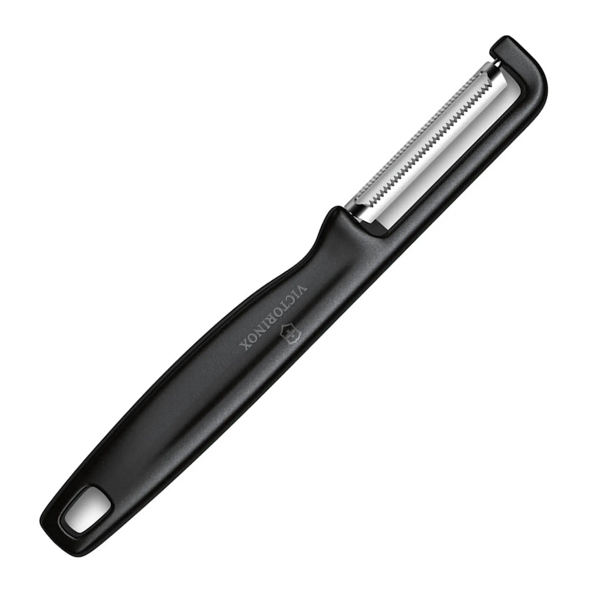 Victorinox Iota grönsaksskalare vågtandat blad 16,5 cm svart