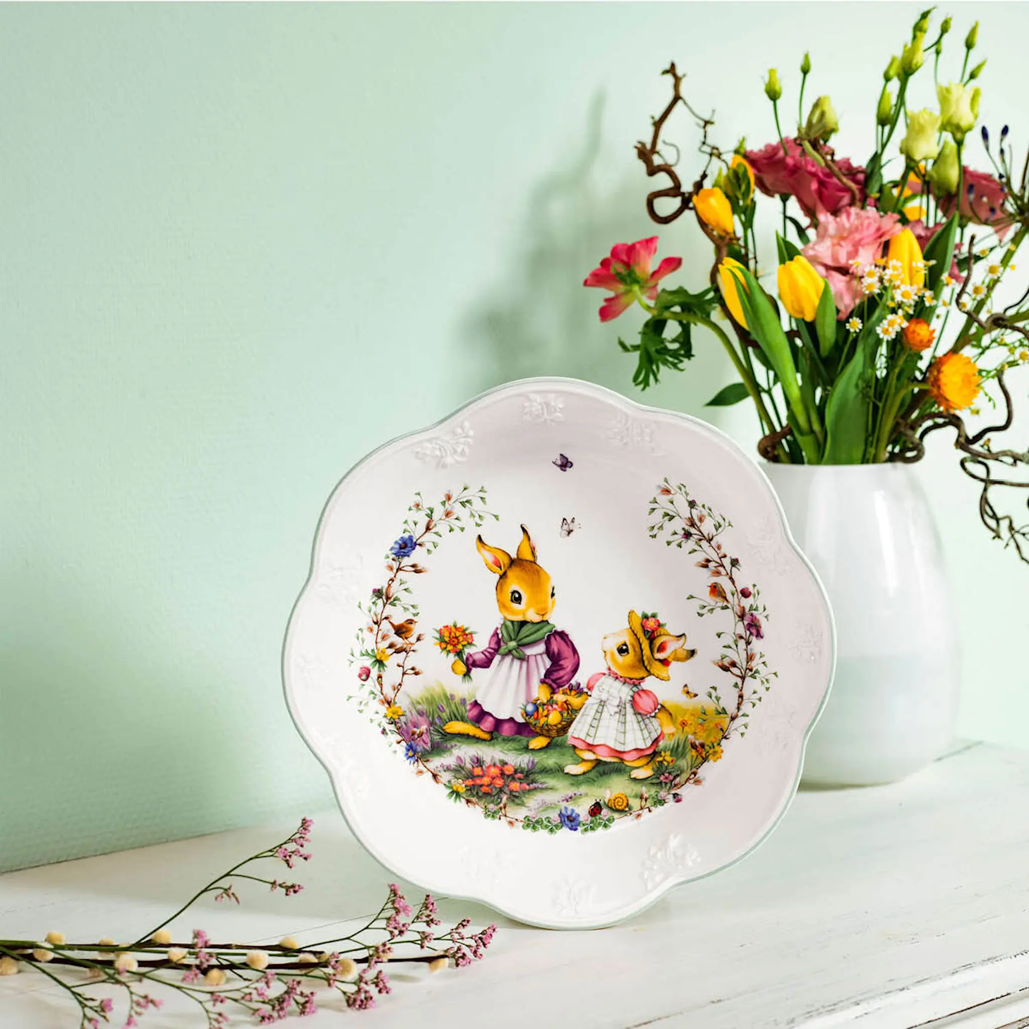 Villeroy & Boch Spring Fantasy Flower Meadow serveringsskål 65 cl grön/vit