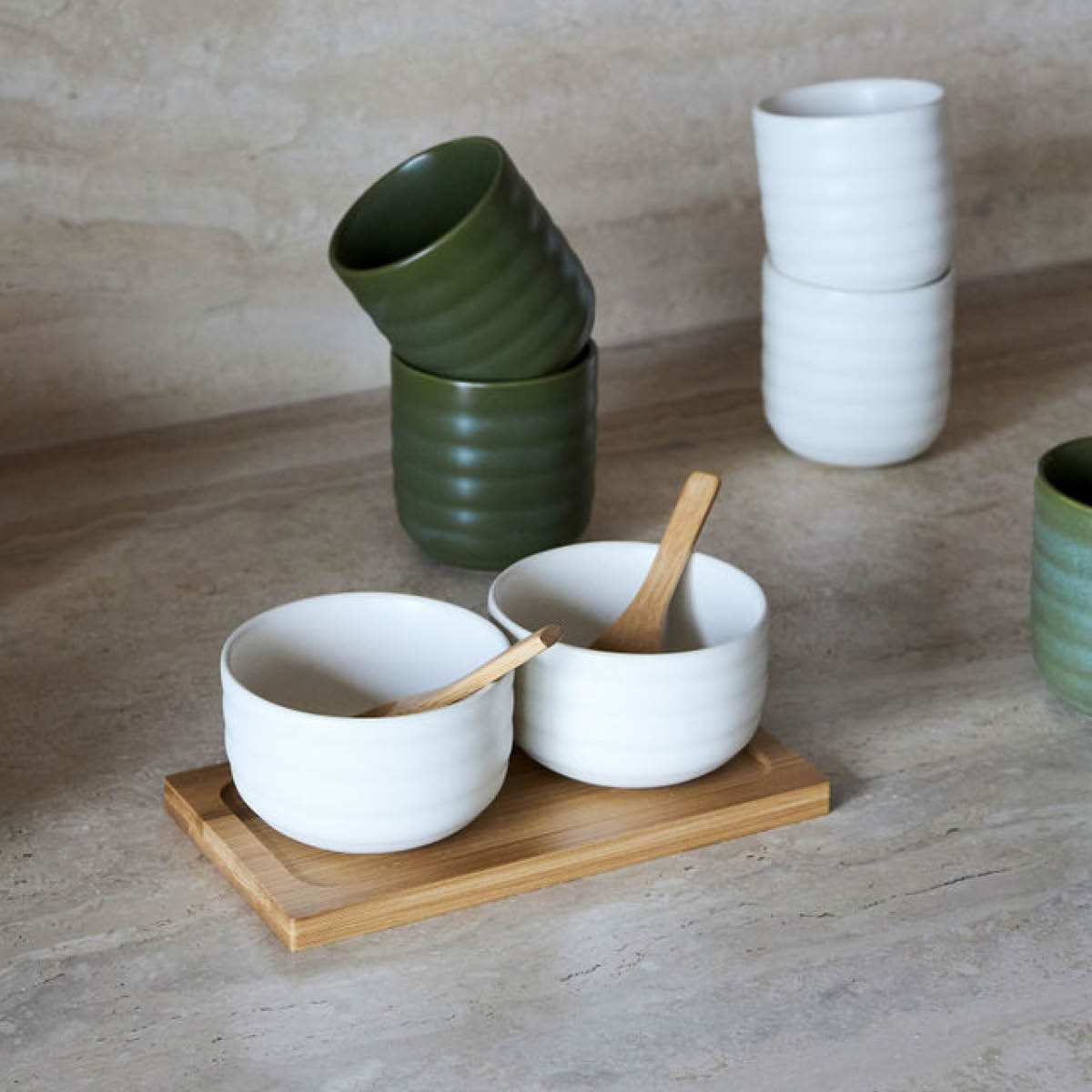 Sagaform Ellen skålset med skje 17 cl hvit