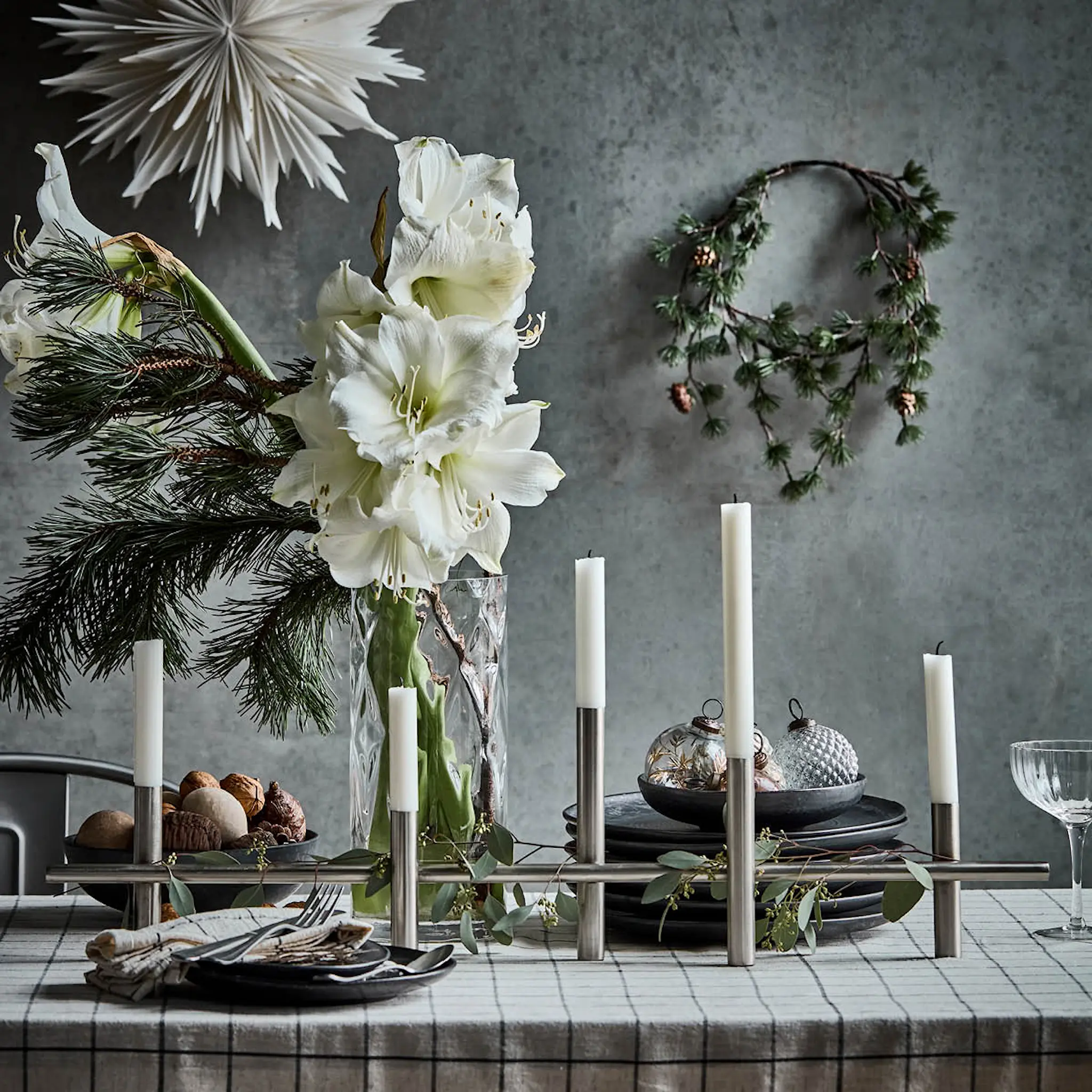 House Doctor Maxi ljusstake i järn 80x20 cm antik silver