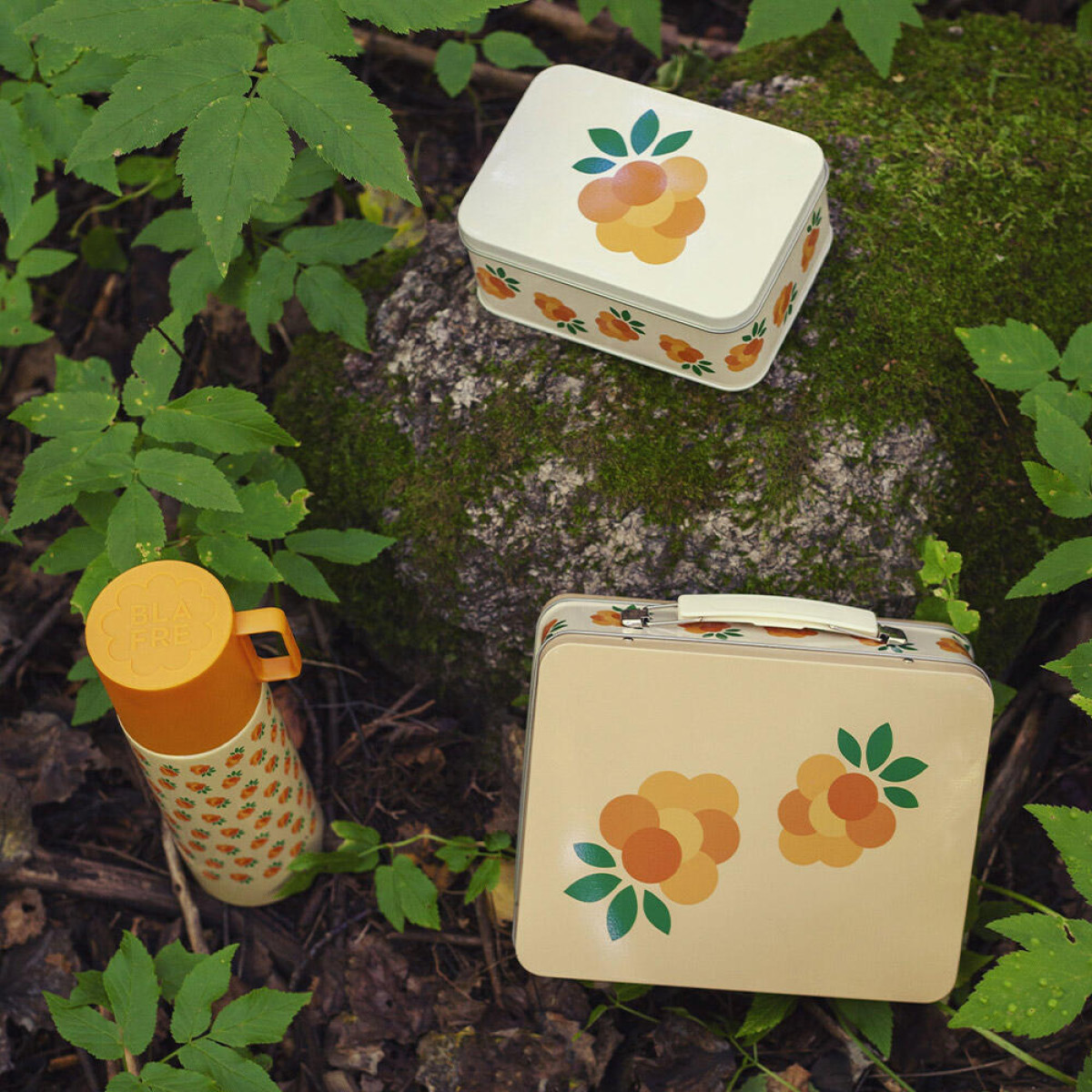 Blafre Hjortron matlåda / förvaringslåda plåt 10x14 cm gul