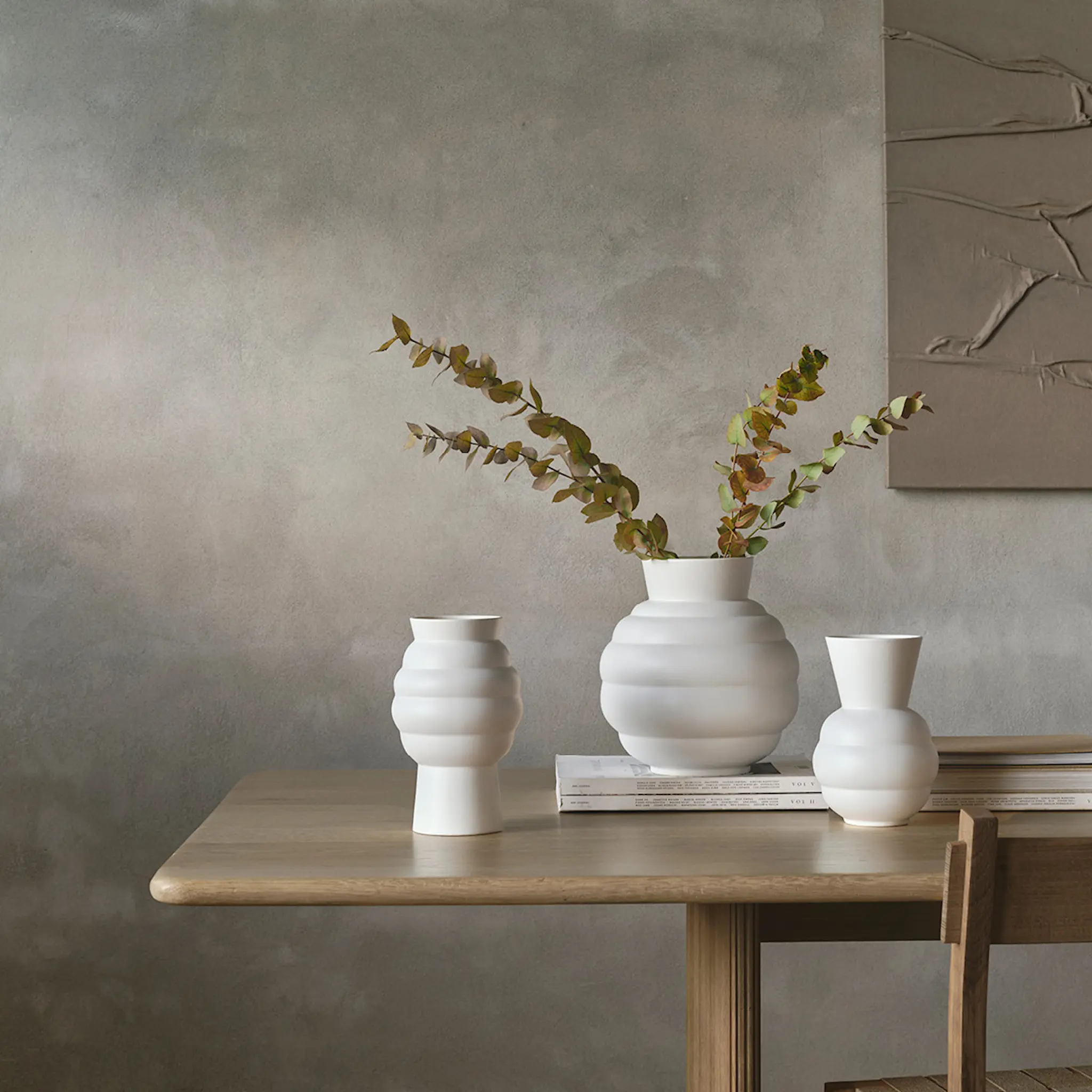 Knabstrup Keramik Tortus Archie No.2 vas 23,5 cm vit