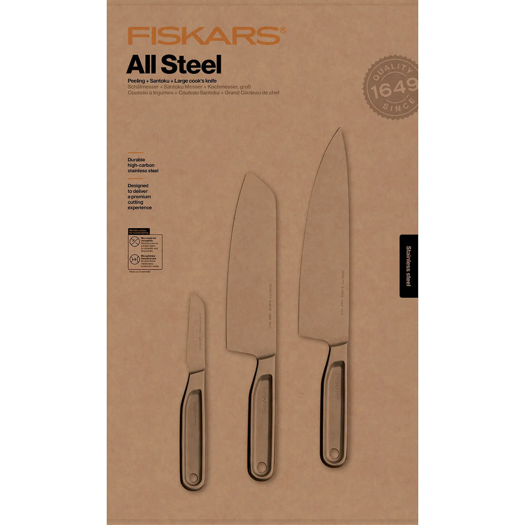 Fiskars All Steel Knivset 3 Delar