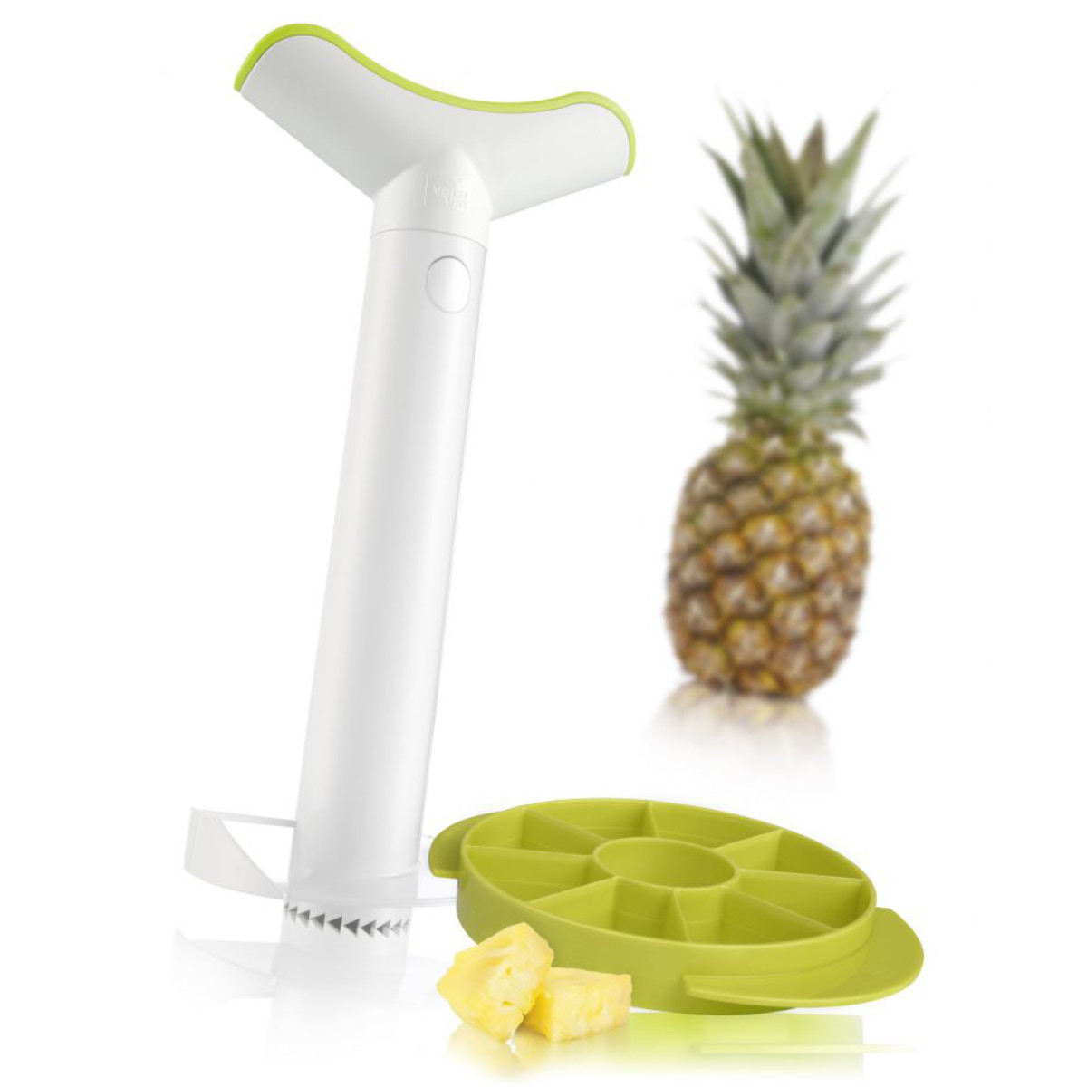 Vacu Vin Ananasskjærer og deler hvit/grønn