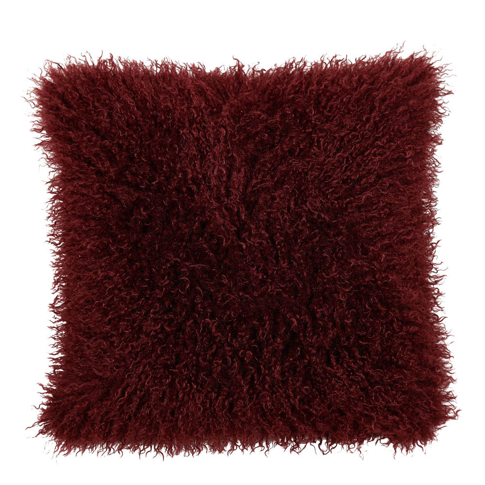 Fondaco Curly kuddfodral 48x48 cm vinröd