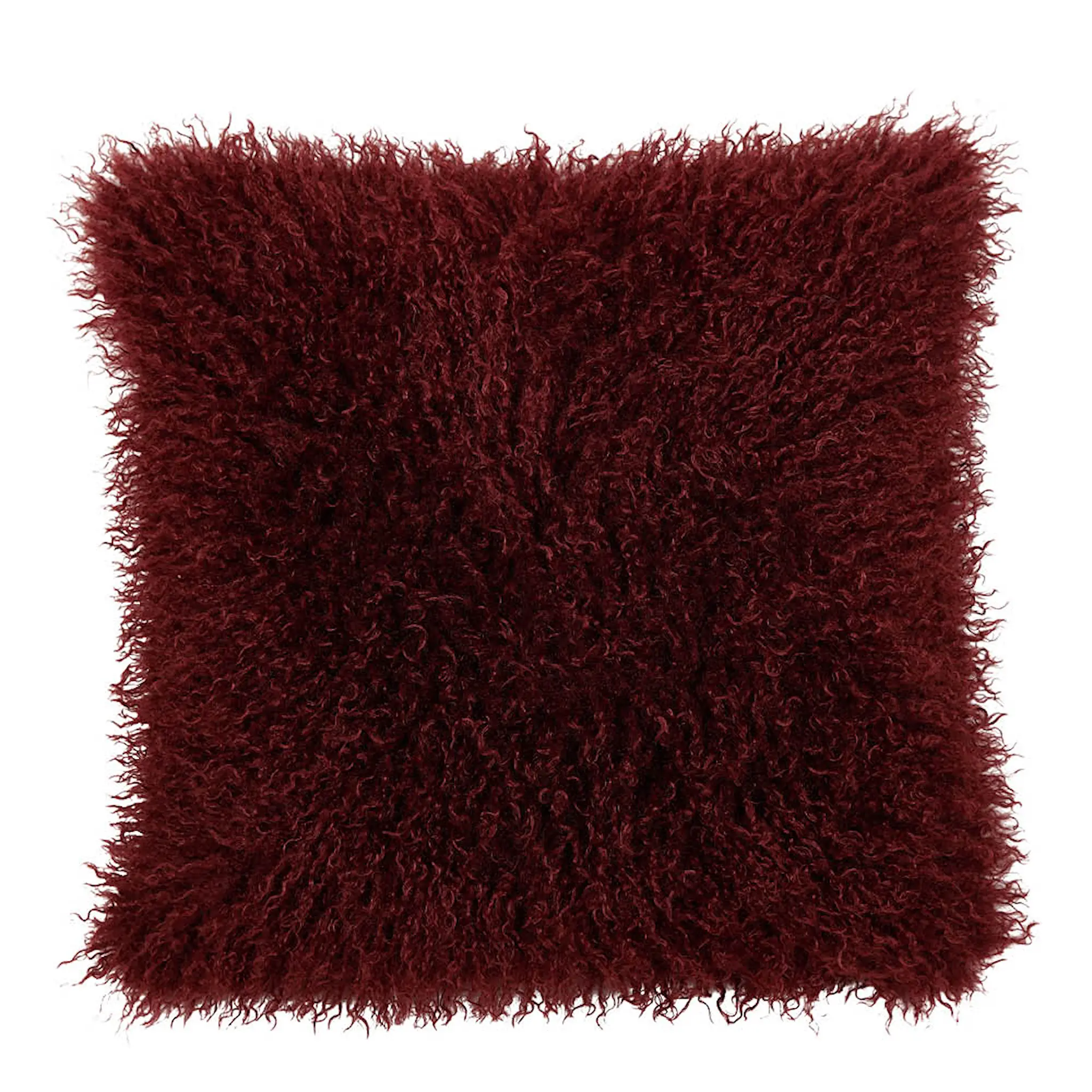 Fondaco Curly kuddfodral 48x48 cm vinröd