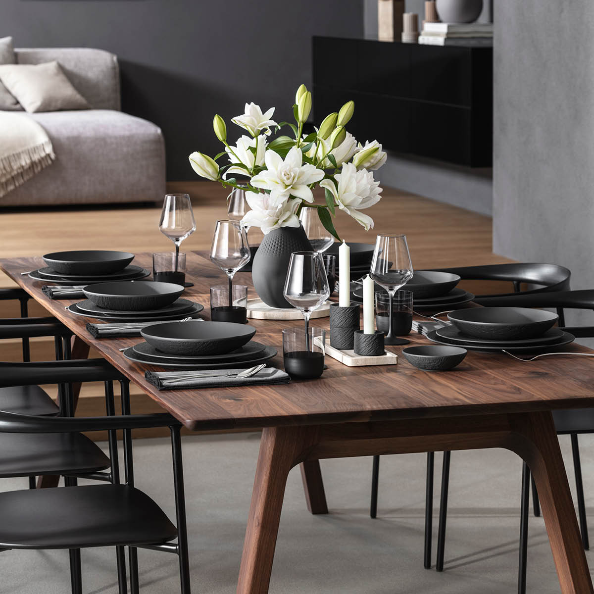 Villeroy & Boch Manufacture Collier Noir vas 20 cm svart