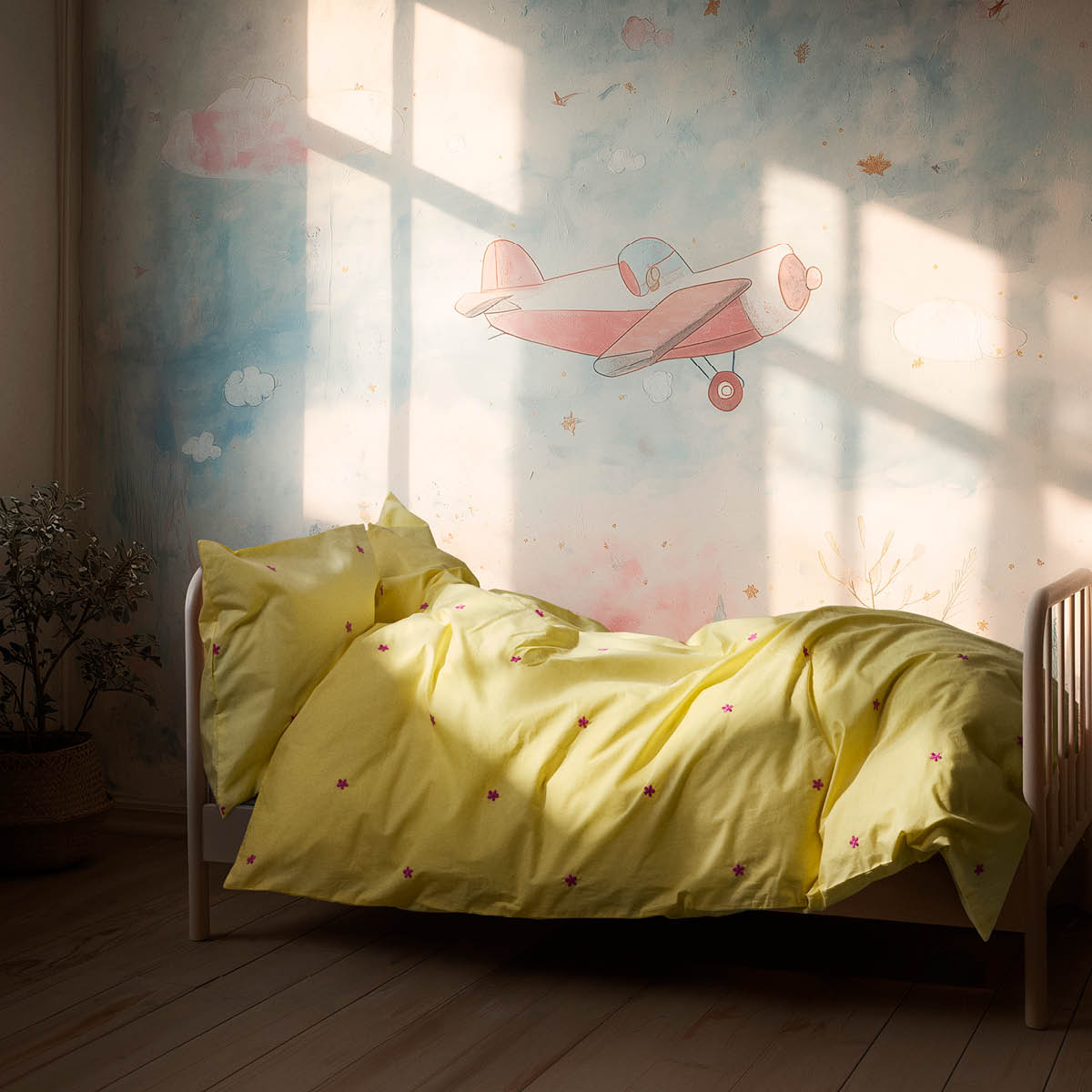 Juna Daisy påslakanset junior 100x140 cm gul