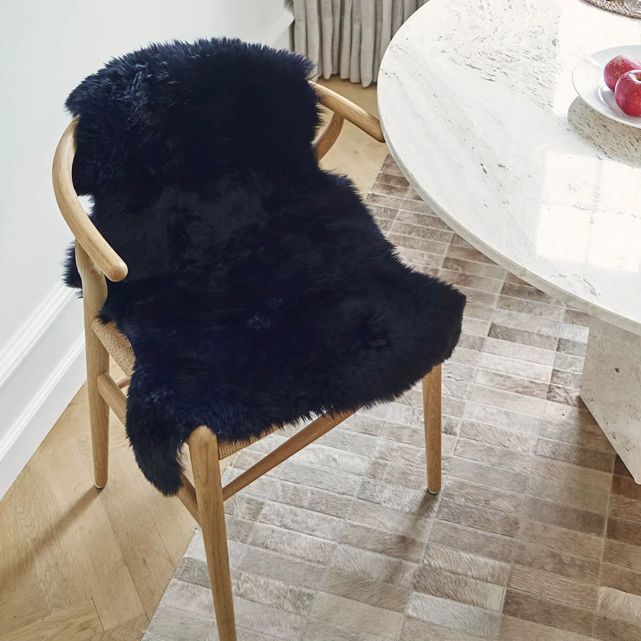 Natures Collection Fårskinn New Zealand lång ull 100 cm ivory