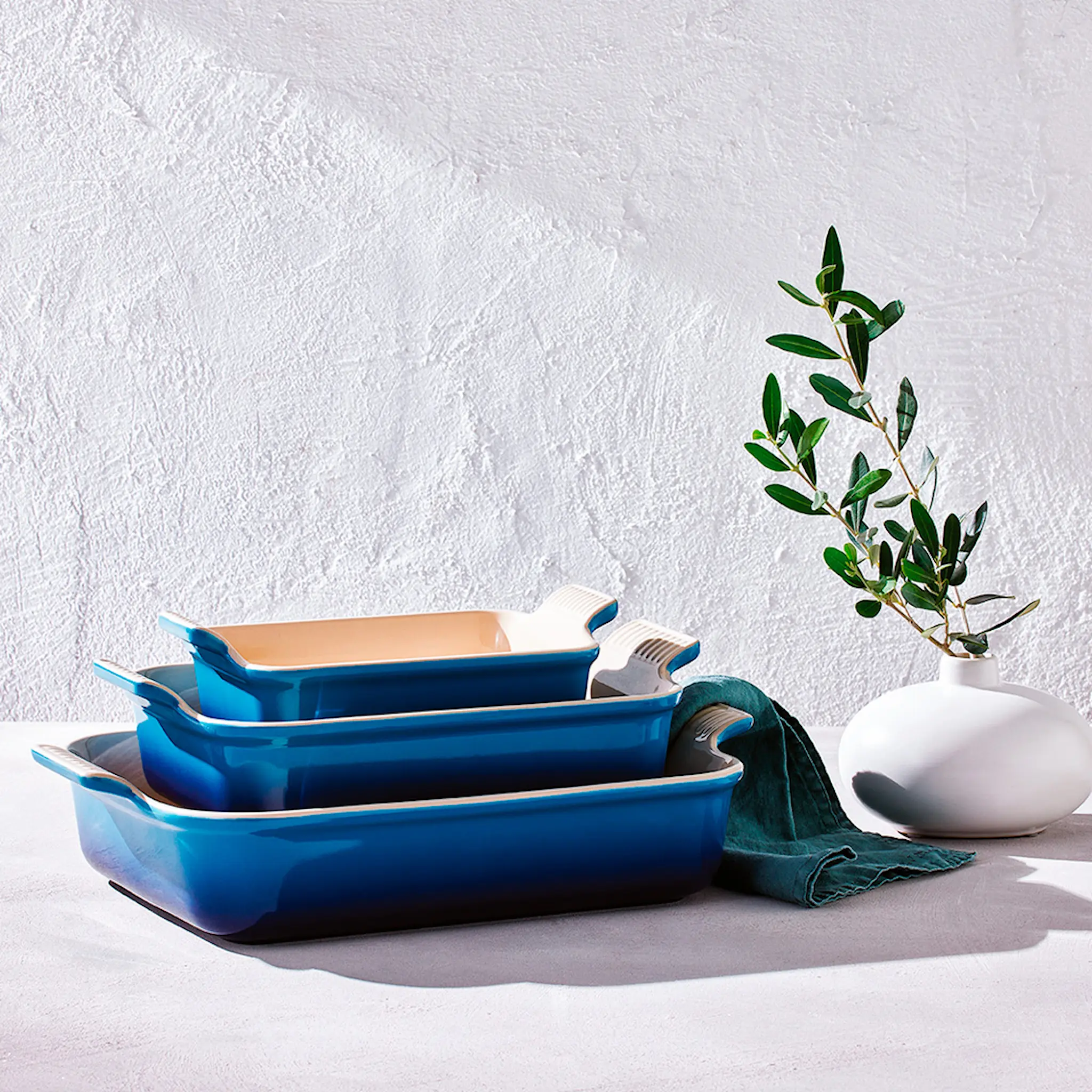 Le Creuset Heritage rektangulær ildfast form 32 cm azure hover