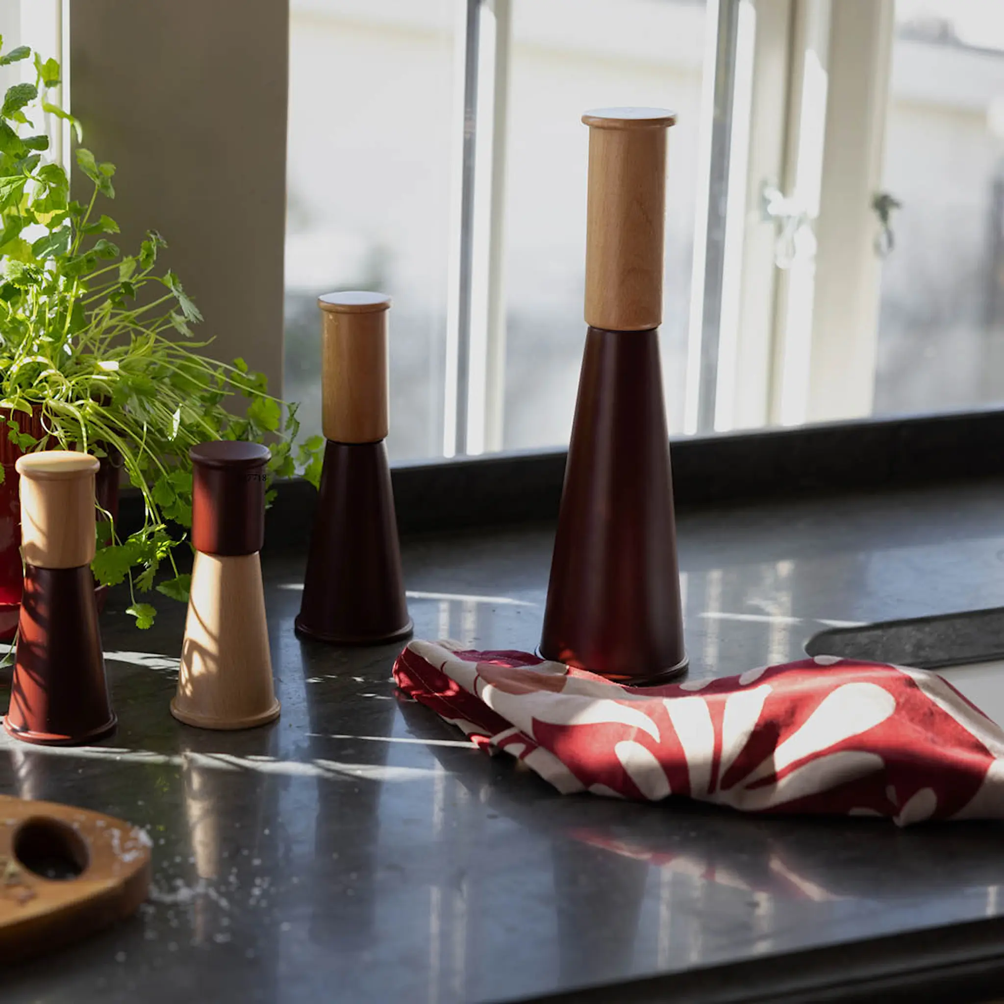 Sagaform Edith kökshandduk 70x50 cm 2-pack vinröd