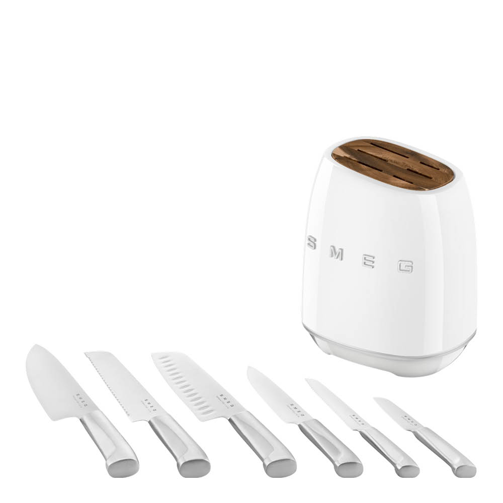 Smeg - Smeg Veitsitukki 5 veitsellä KBSF02 Valkoinen