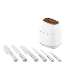 Smeg knivblock med 6 knivar KBSF02 vit