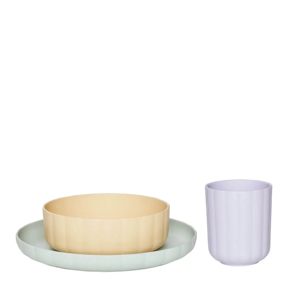 Pullo servisesett 20x20 cm Pale Mint/Vanilla/Lavender