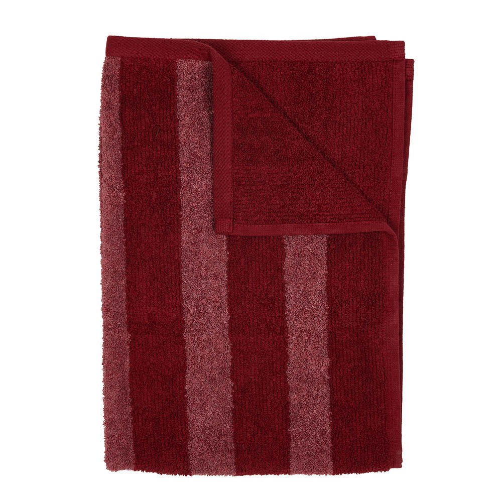 Fondaco Stripe handduk 50x70 cm röd