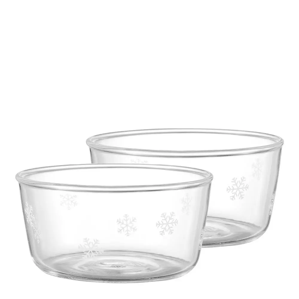 Lumihiutale rusina- ja mantelikulho 10,5 cm 2 kpl lasia