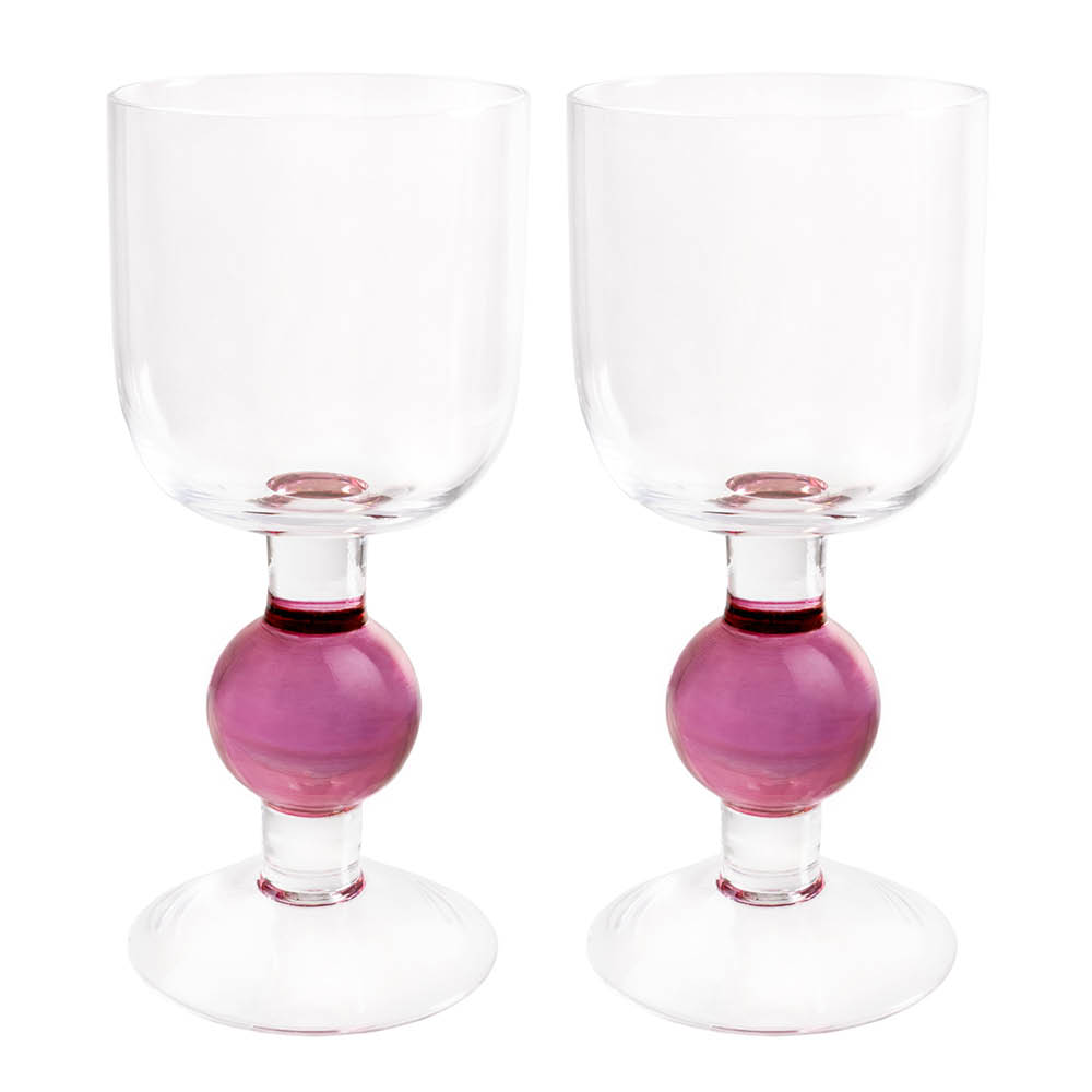 Aarikka Bubble vinglas 2-pack rosa