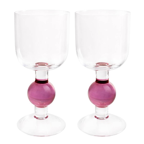 Bubble vinglas 2-pack rosa