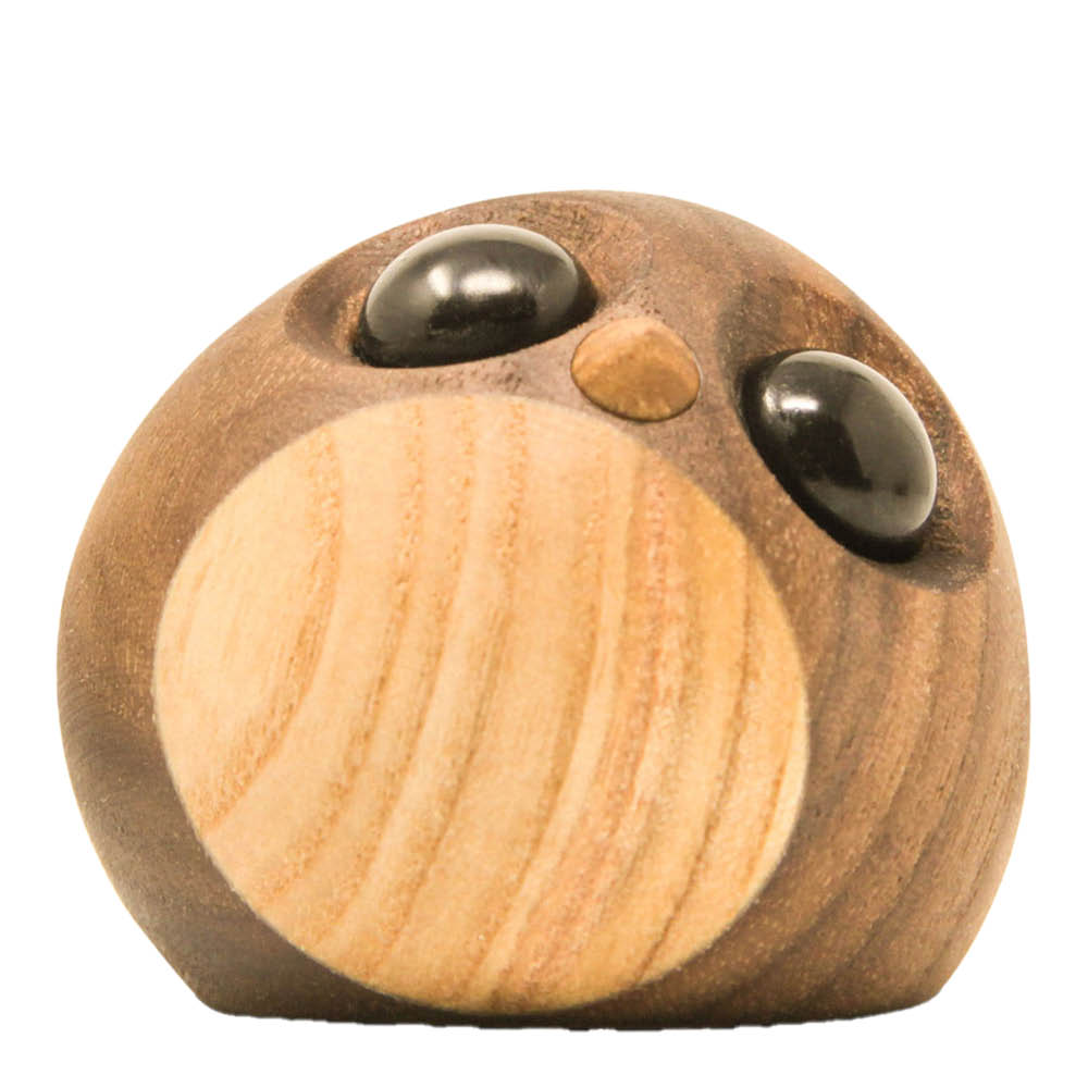 FableWood Puufiguuri Pingviininpoikanen Freddy 5 cm Pähkinä/Saarni